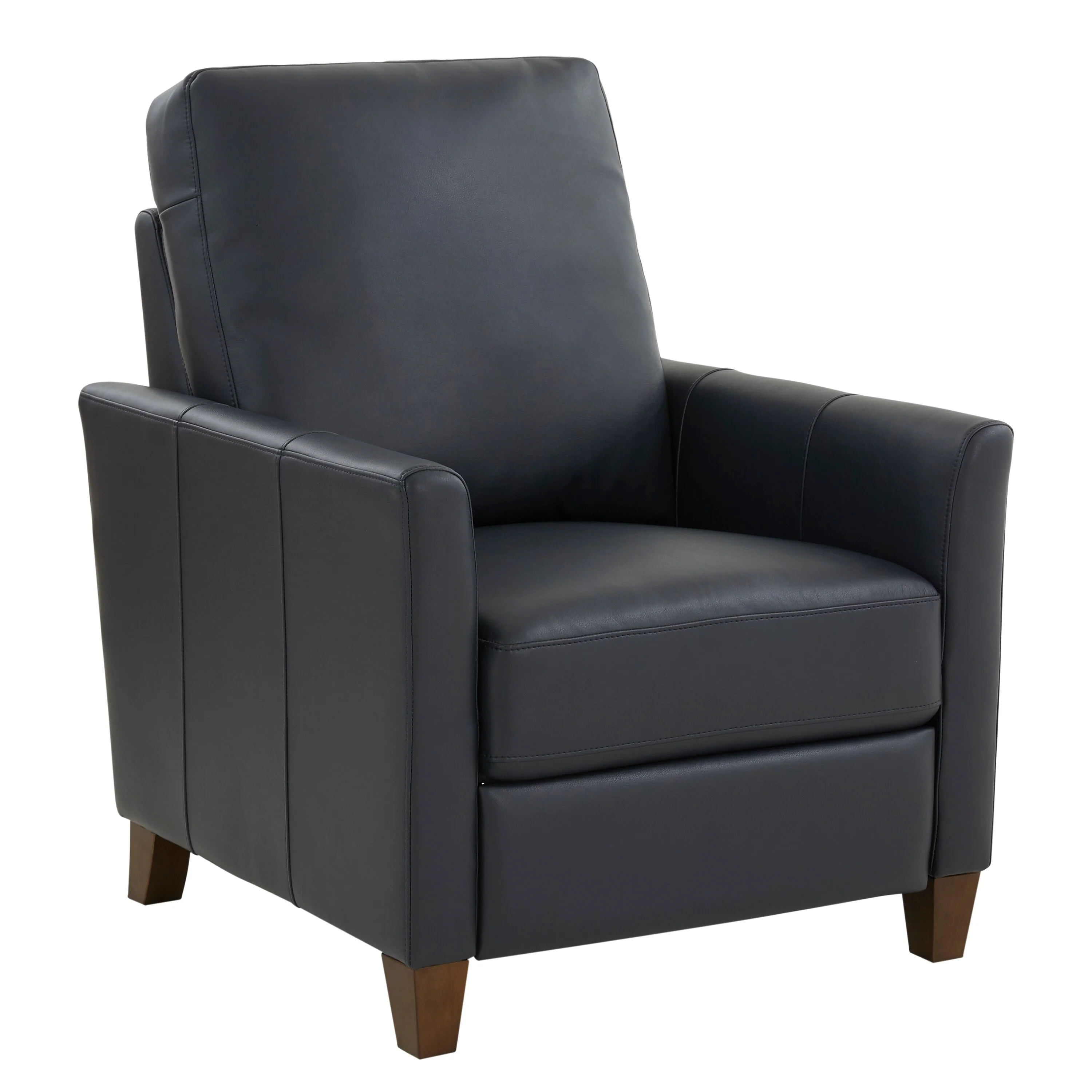 Pablo Midnight Blue Faux Leather Modern Recliner