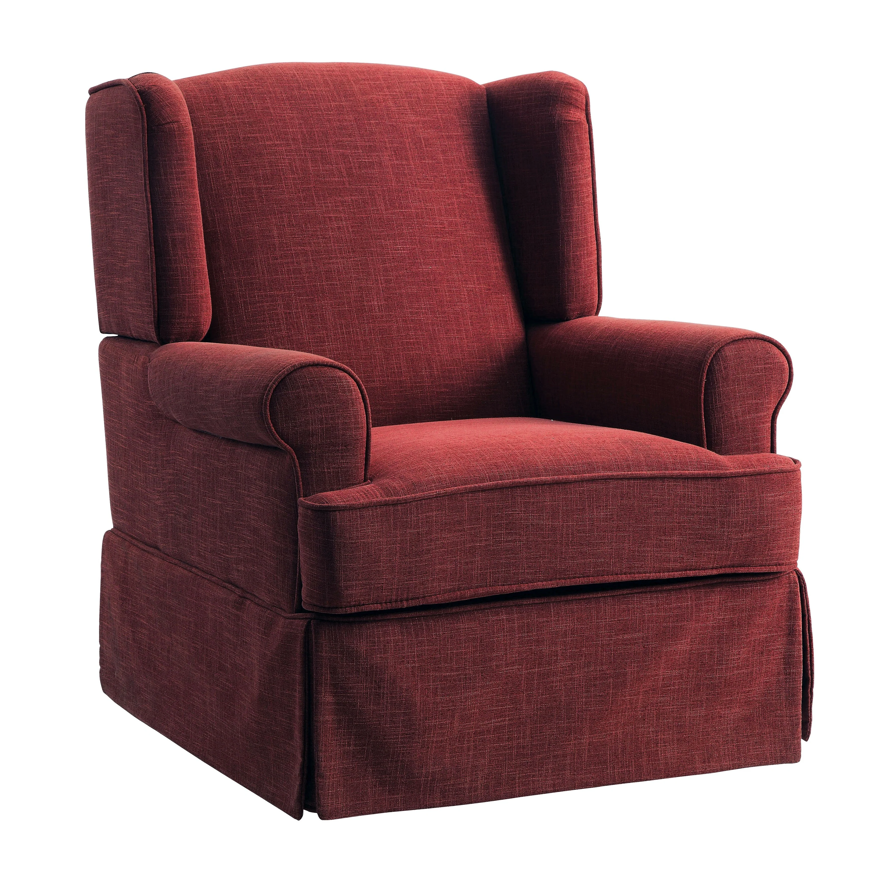 Keal Transitional Fabric Upholstered Skirted Glider Rocker Chair by Furniture of America