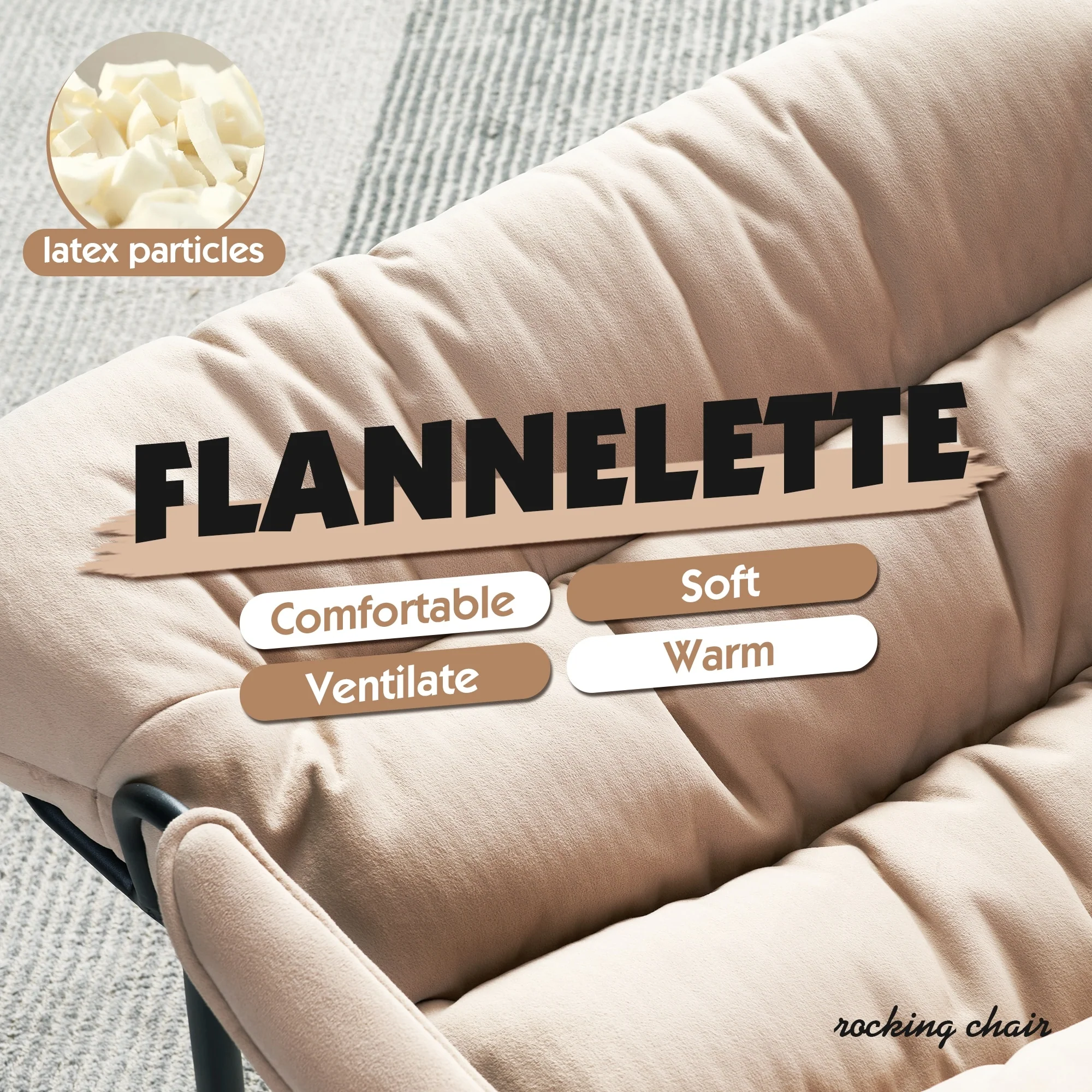 OVIOS Living Room Accent Chair Rocking Recliner Chair with Ottoman