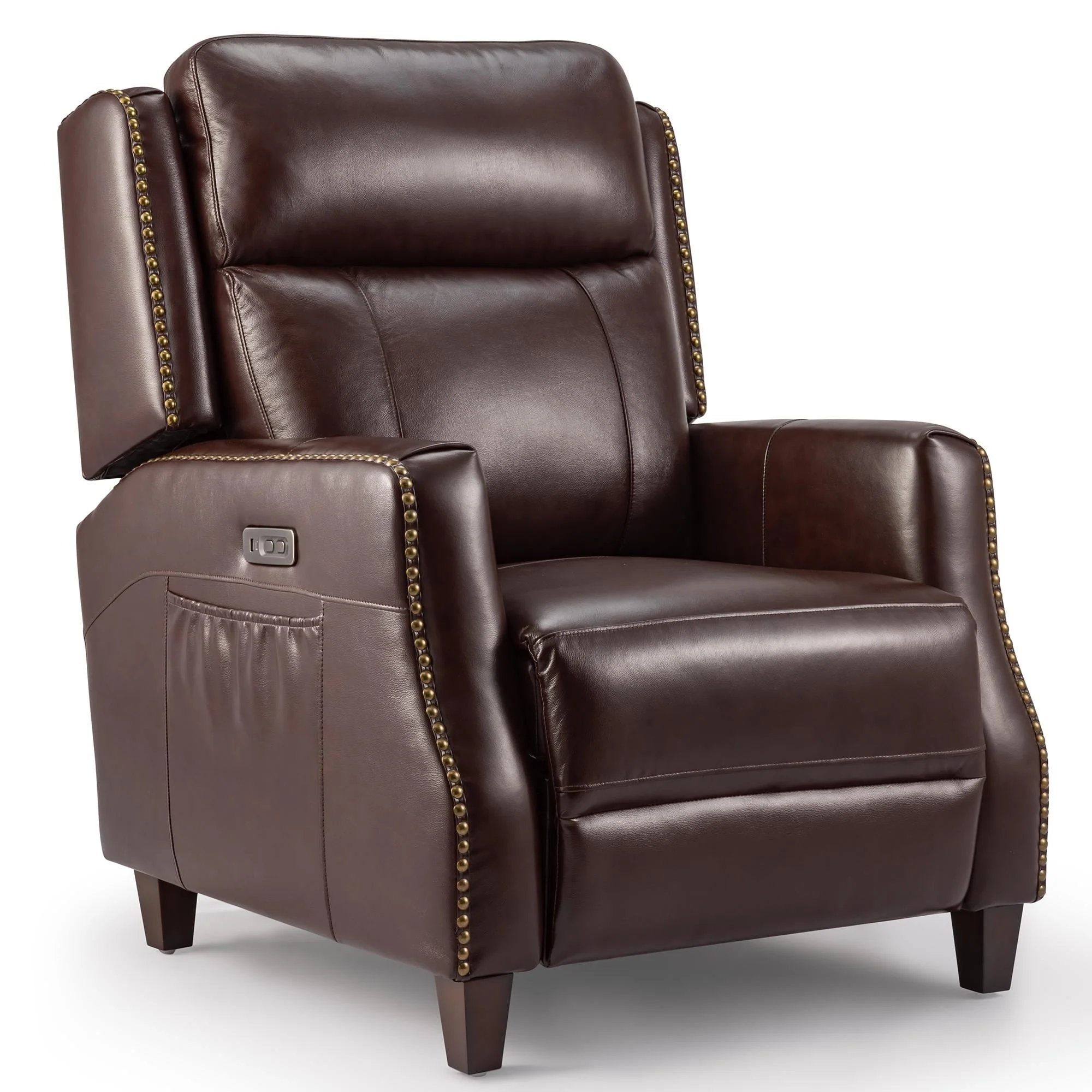 32.7 Wide Genuine Leather Recliner Power Club Recliner