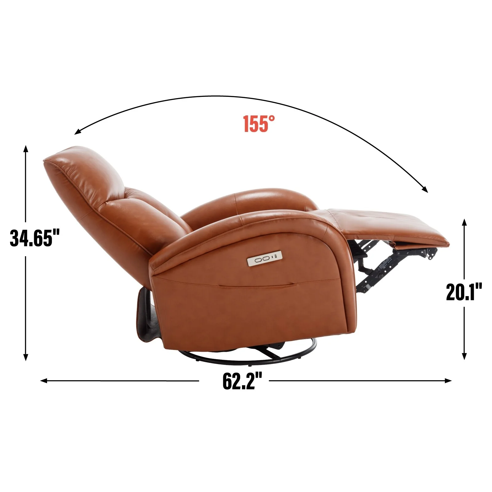 Armless Power Glider Recliner Chair with USB?C Charging & High Backrest