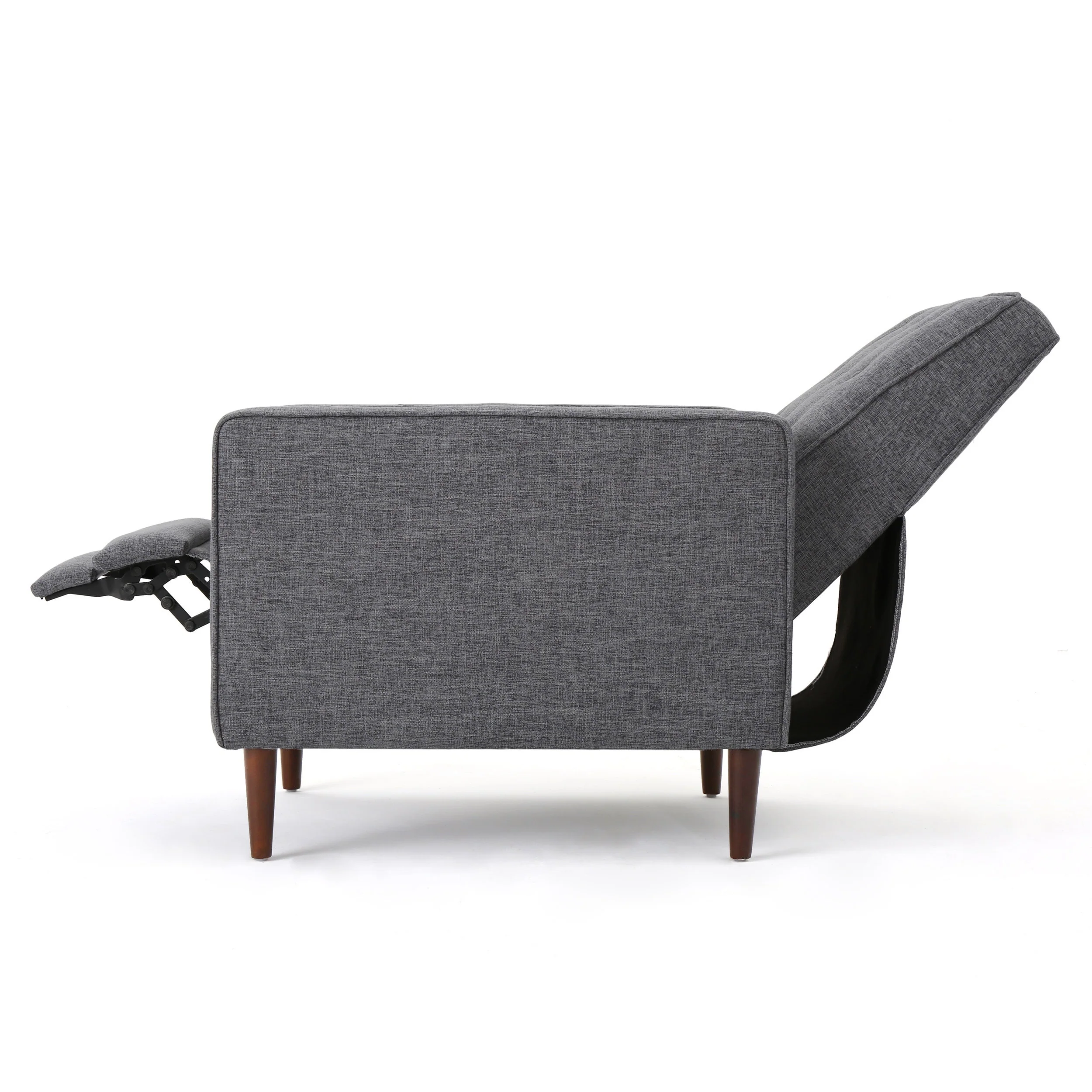 Mervynn Mid-Century Modern Button Tufted Fabric Recliner by Christopher Knight Home