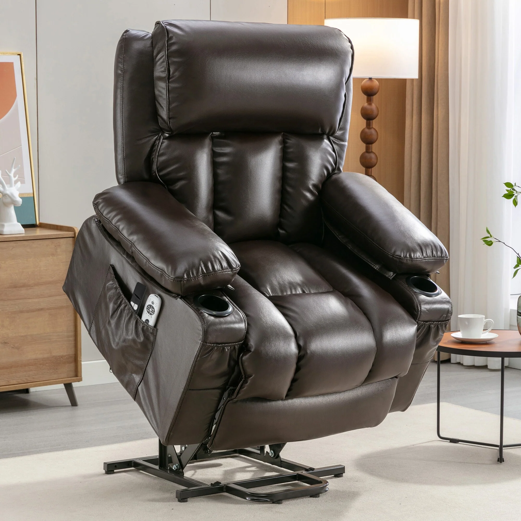 Large Power Lift Recliner Chair with Heat & 8?Point Massage
