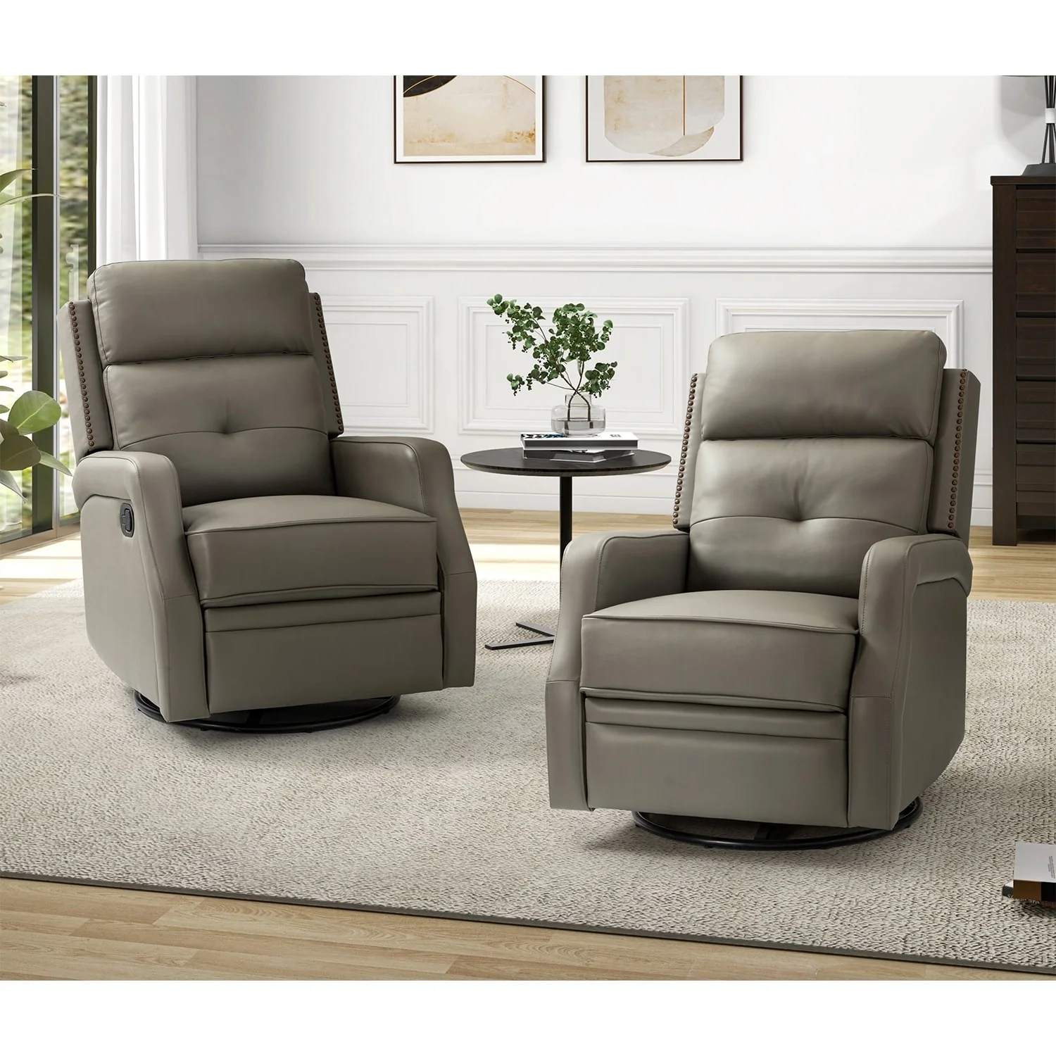 Beatriz Living Room Recliner Set Of 2 with Metal Base
