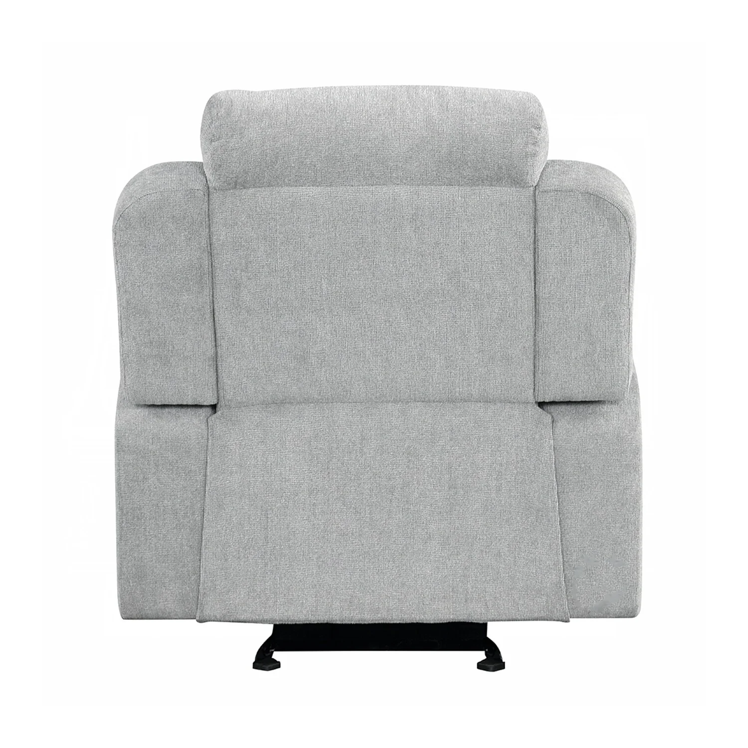 Upholstered Manual Motion Glider Recliner with 2 Cup Holders in Light Gray