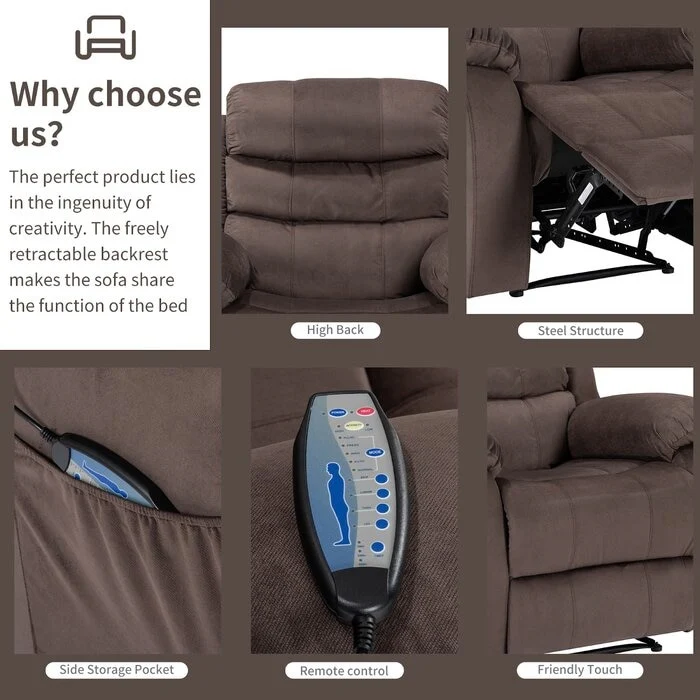 Super Soft Manual Heated and Massage Recliner Chair