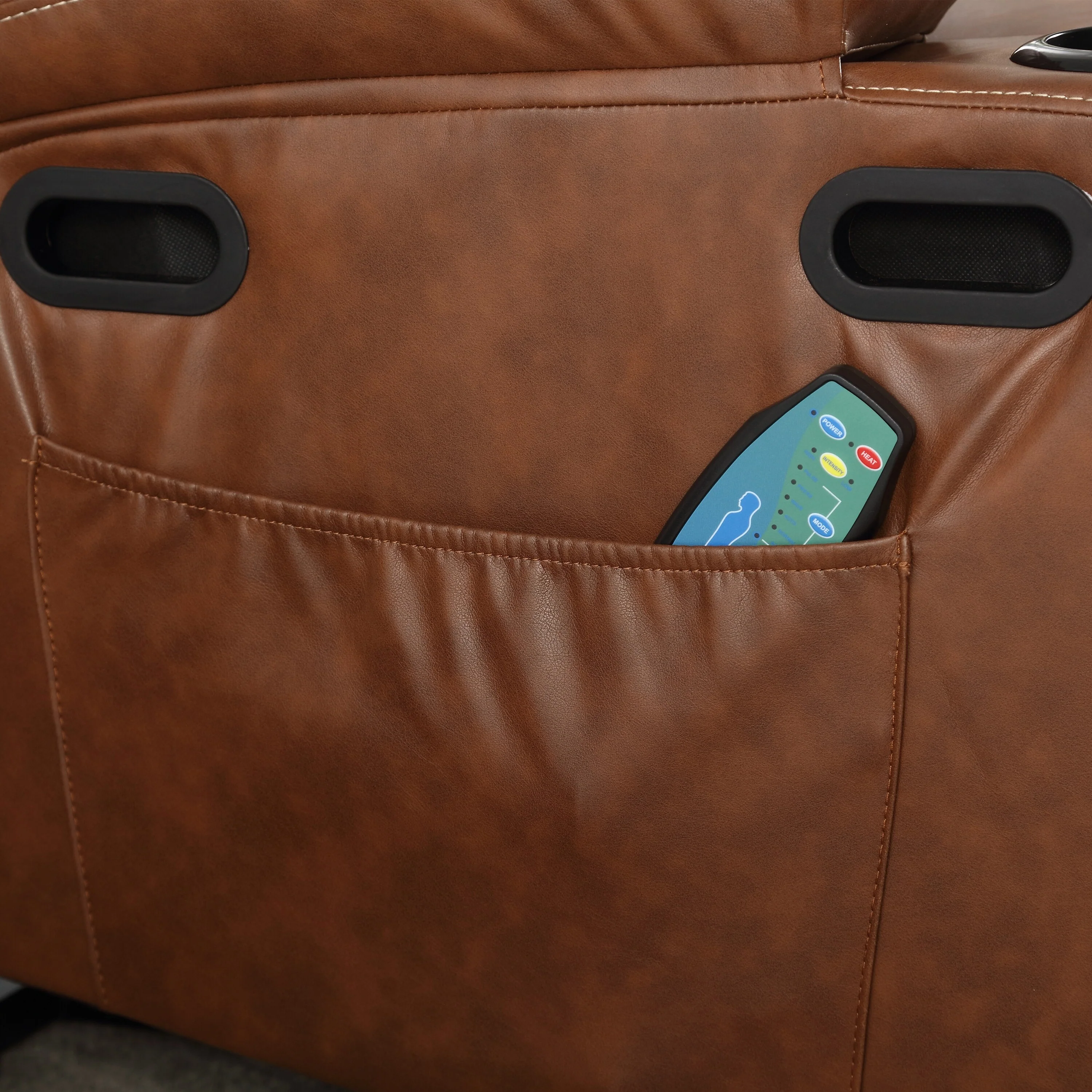 PU Leather Power Lift Recliner with Massage, Heating & Cup Holders