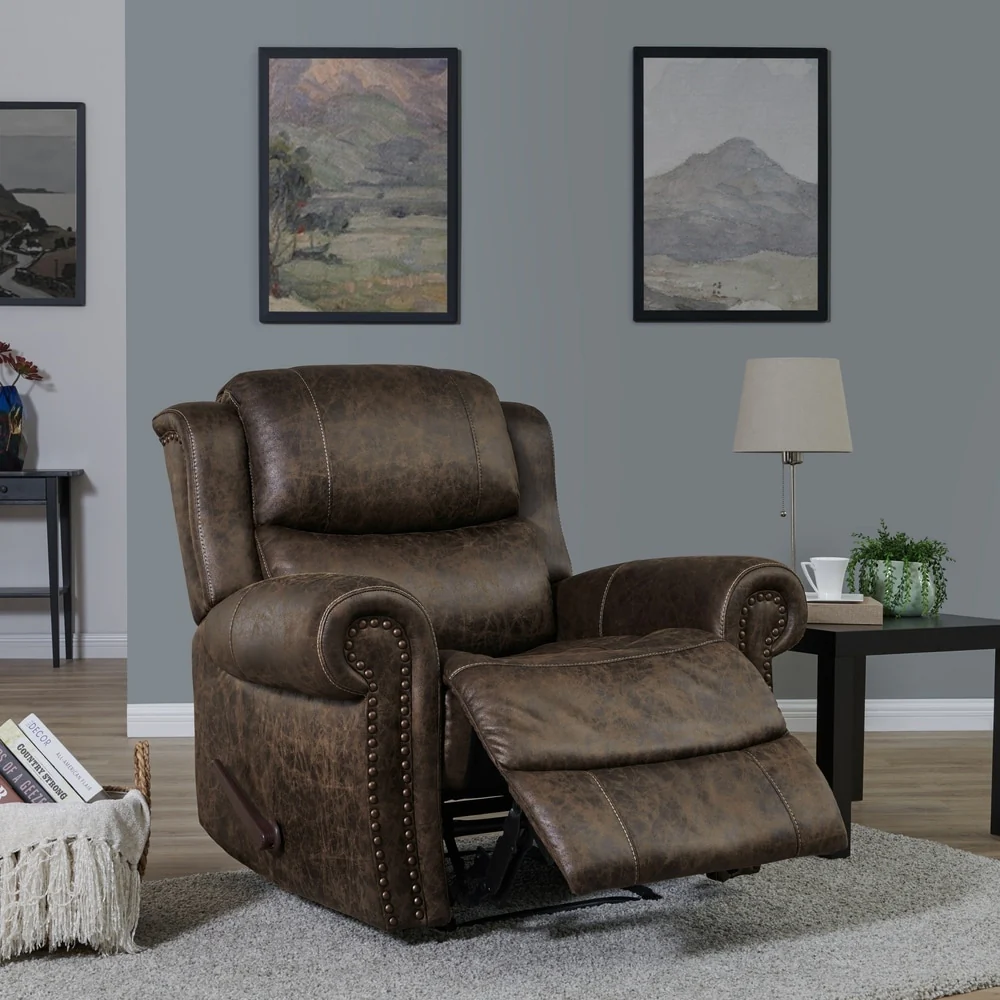 Copper Grove Dilsen Extra Large Rolled Arm Wall Hugger Recliner Chair