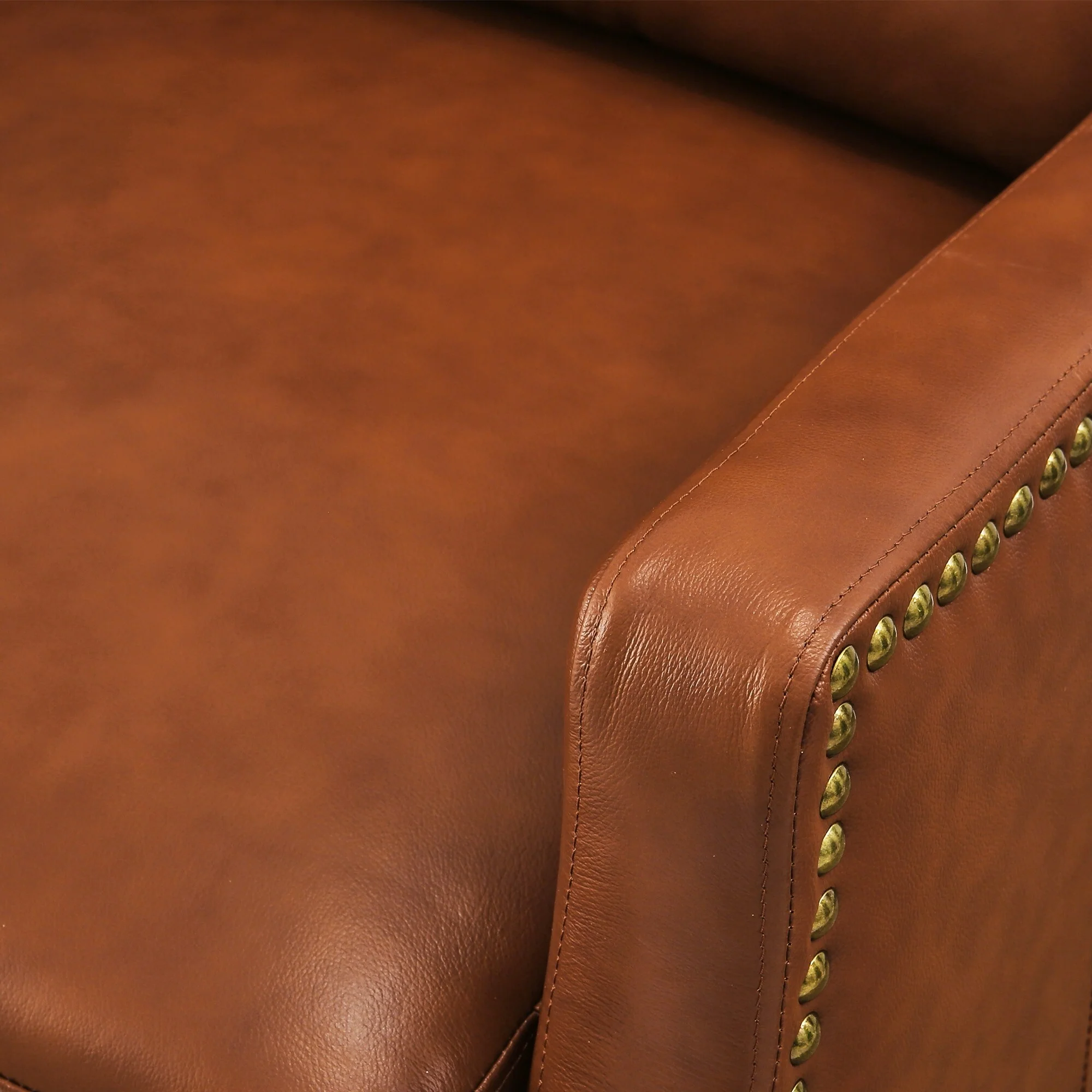 COZYMAN Modern Genuine Leather Push Back Recliner Adjustable Recliner Chair with 3-Position Seat