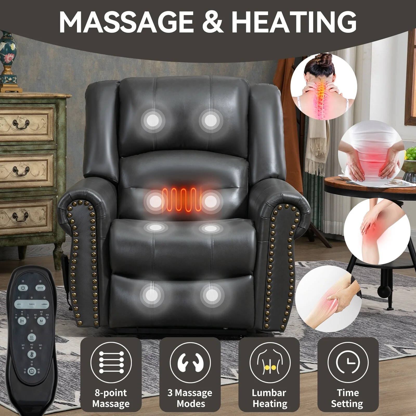 Power Lift Recliner Chair Heat Massage