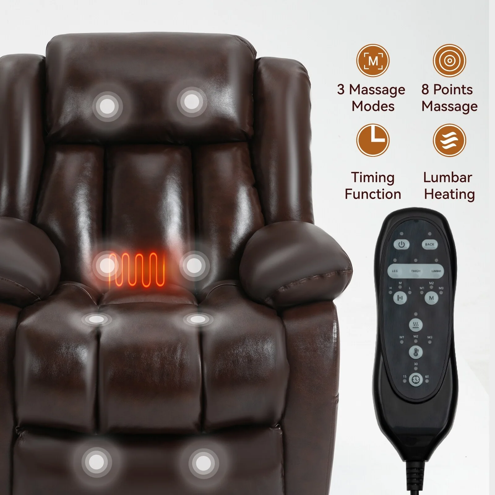 Power Lift Recliner Chair with 8-Point Vibration Massage