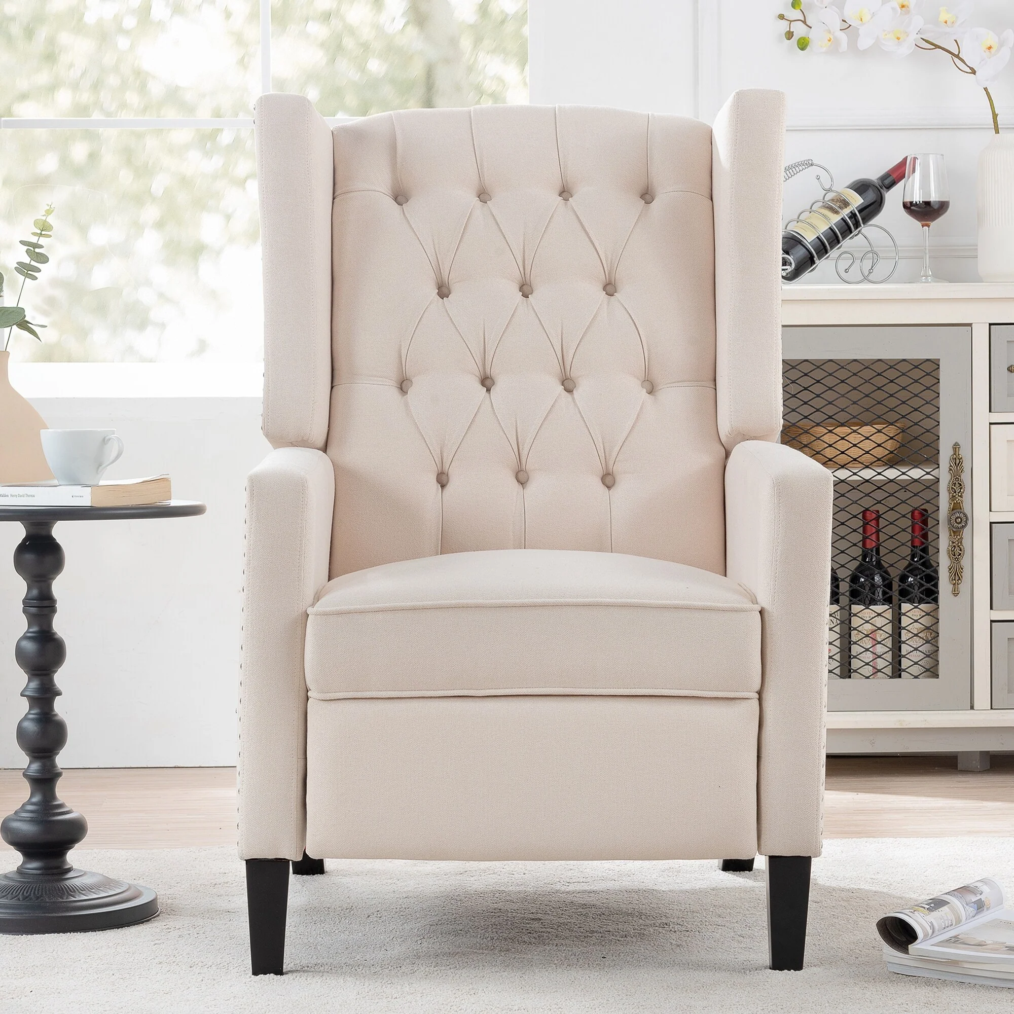Wide Manual Wing Chair Recliner - 34.45 x 27.16 x 40.55