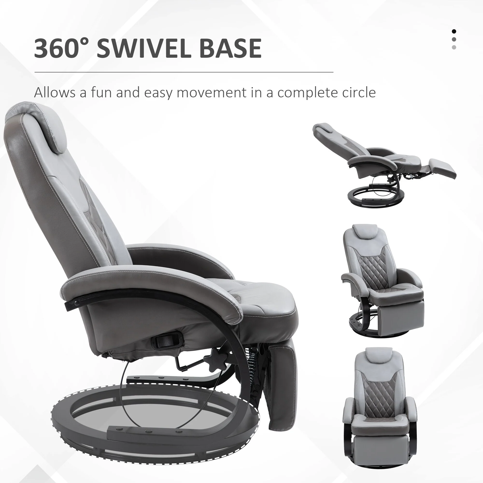 Recliner Armchair with Footrest, Headrest
