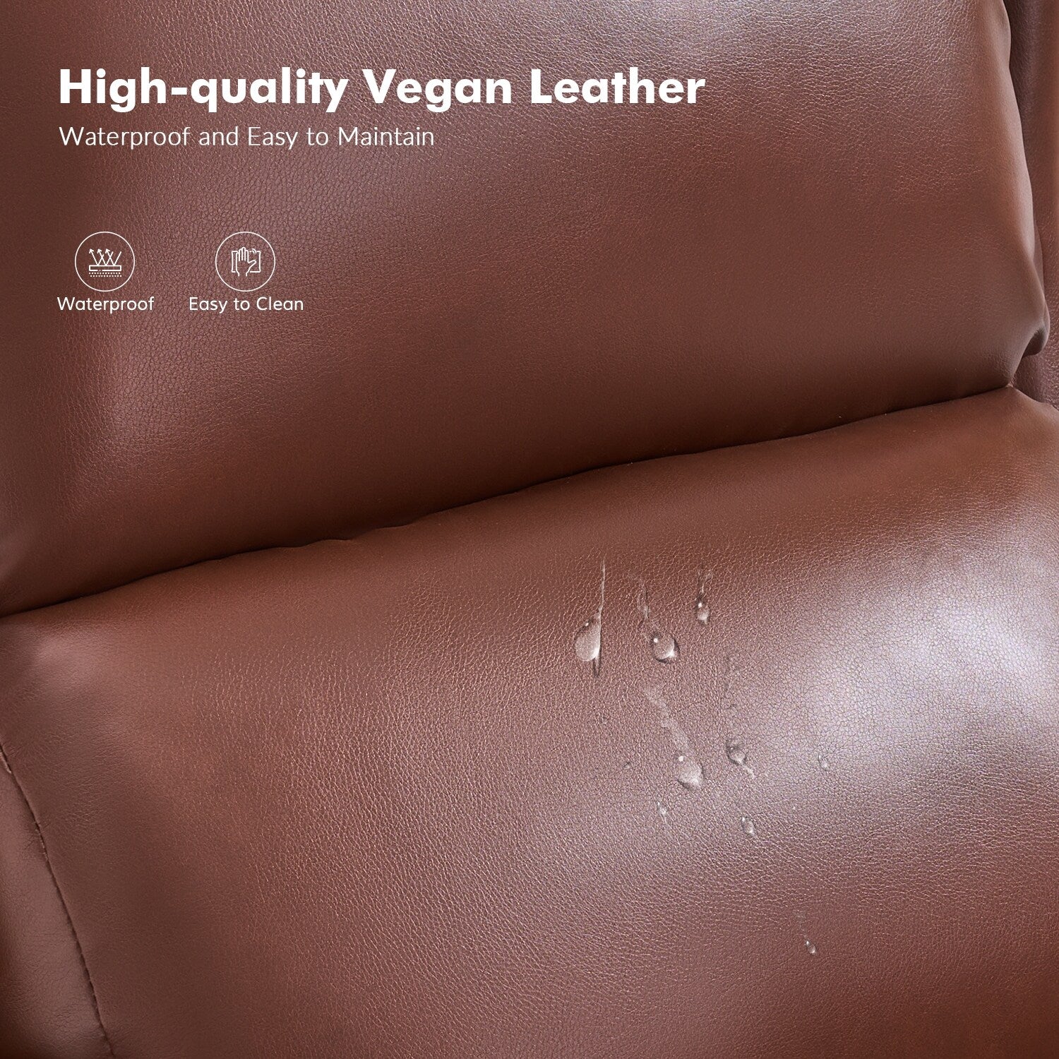 Terri Traditional Vegan Leather Manual Push Back Recliner by HULALA HOME
