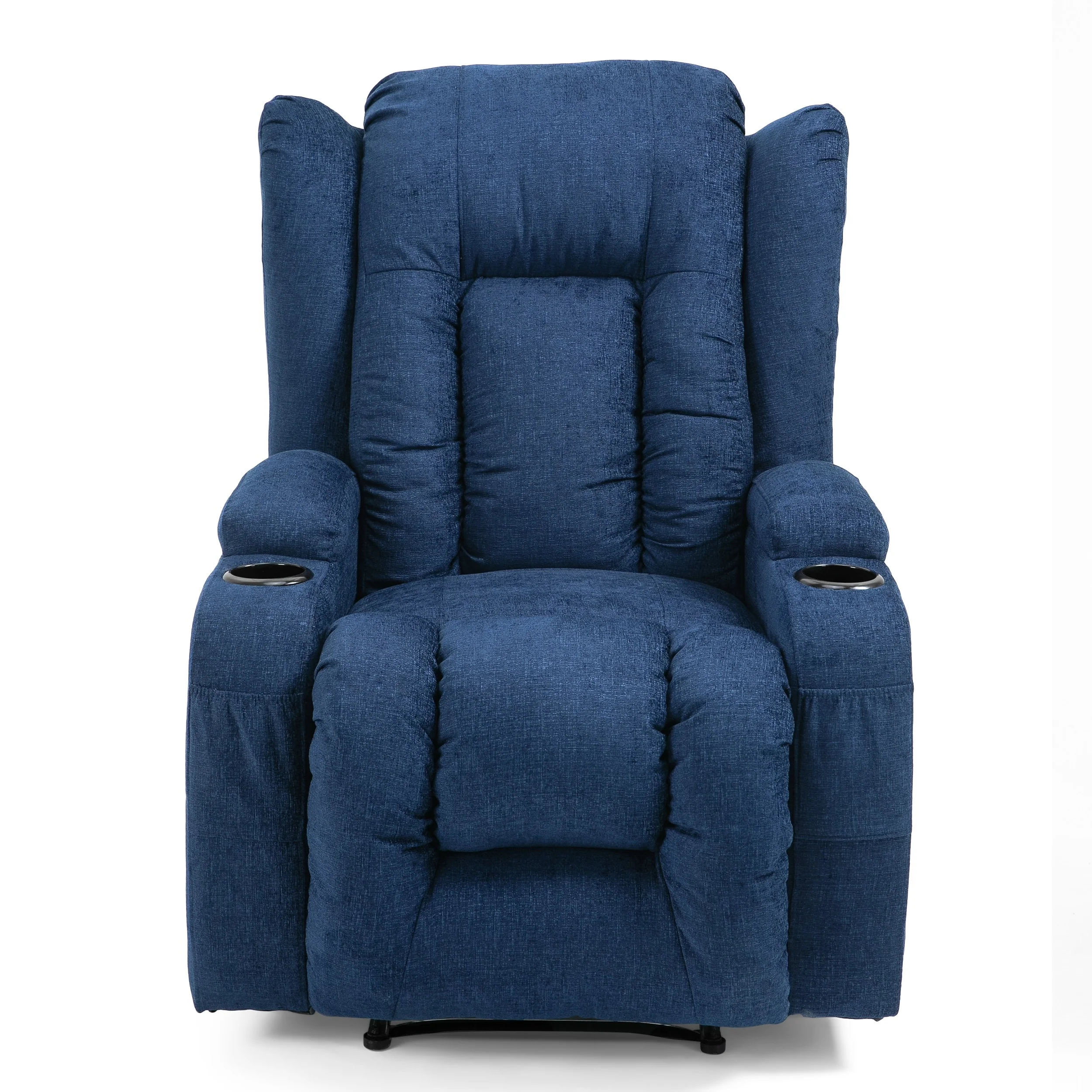 Manual Recliner Chair with 5 Massage Modes, Lumbar Heat, Dual Cup Holders, Remote Control, and Side Storage Pocket