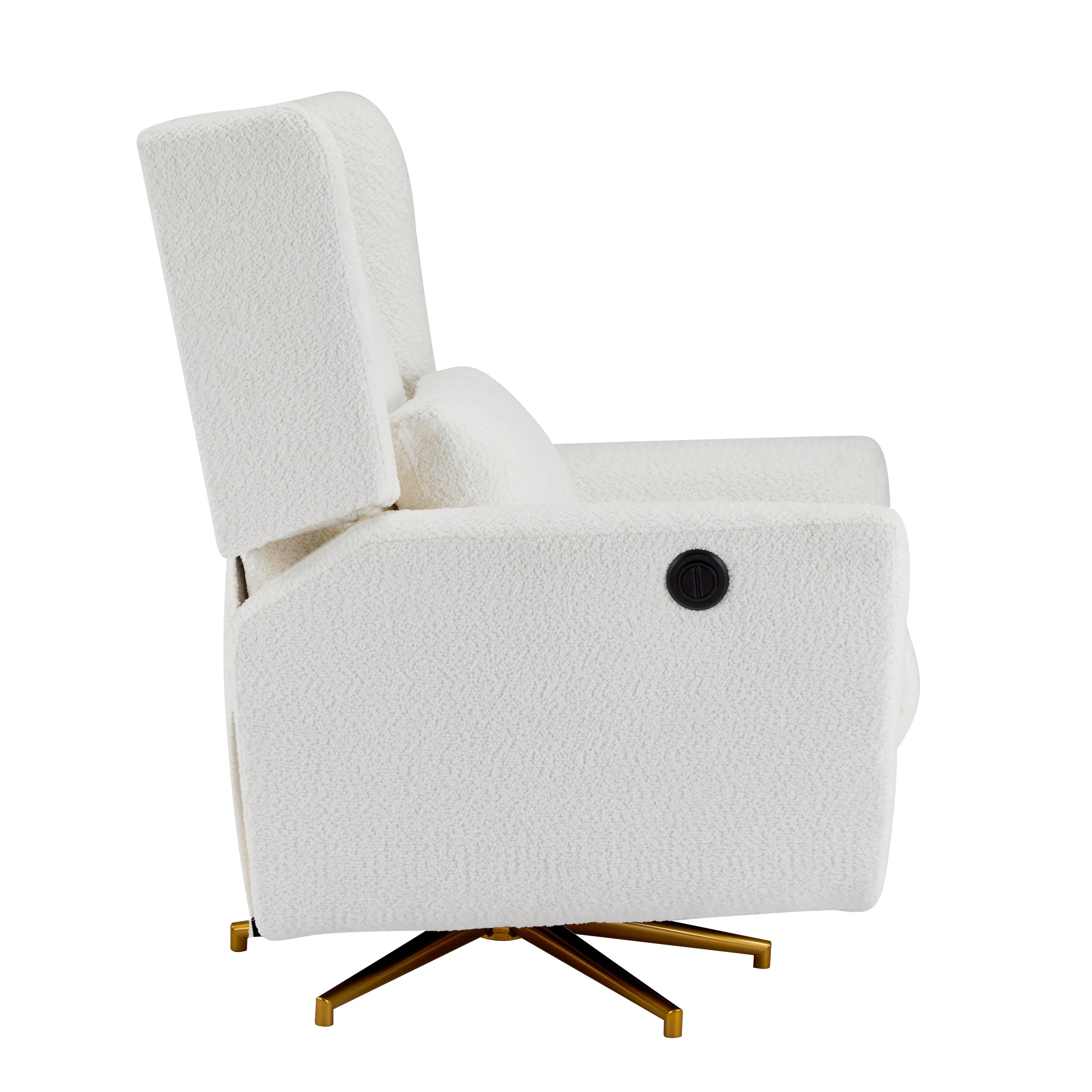 Christopher Knight Home - Starling Power Swivel Recliner With Gold Metal Base