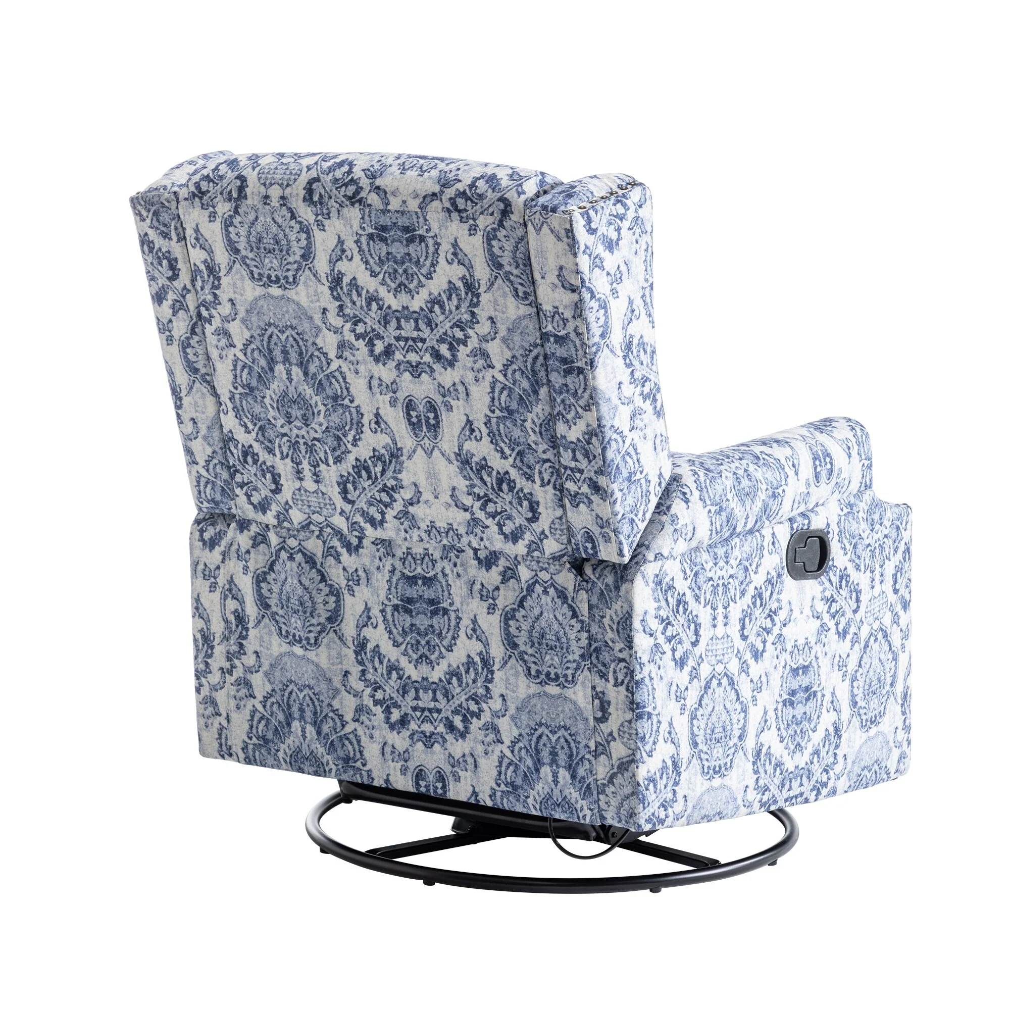 Linen Manual Swivel Base Recliner Chair with Footrest