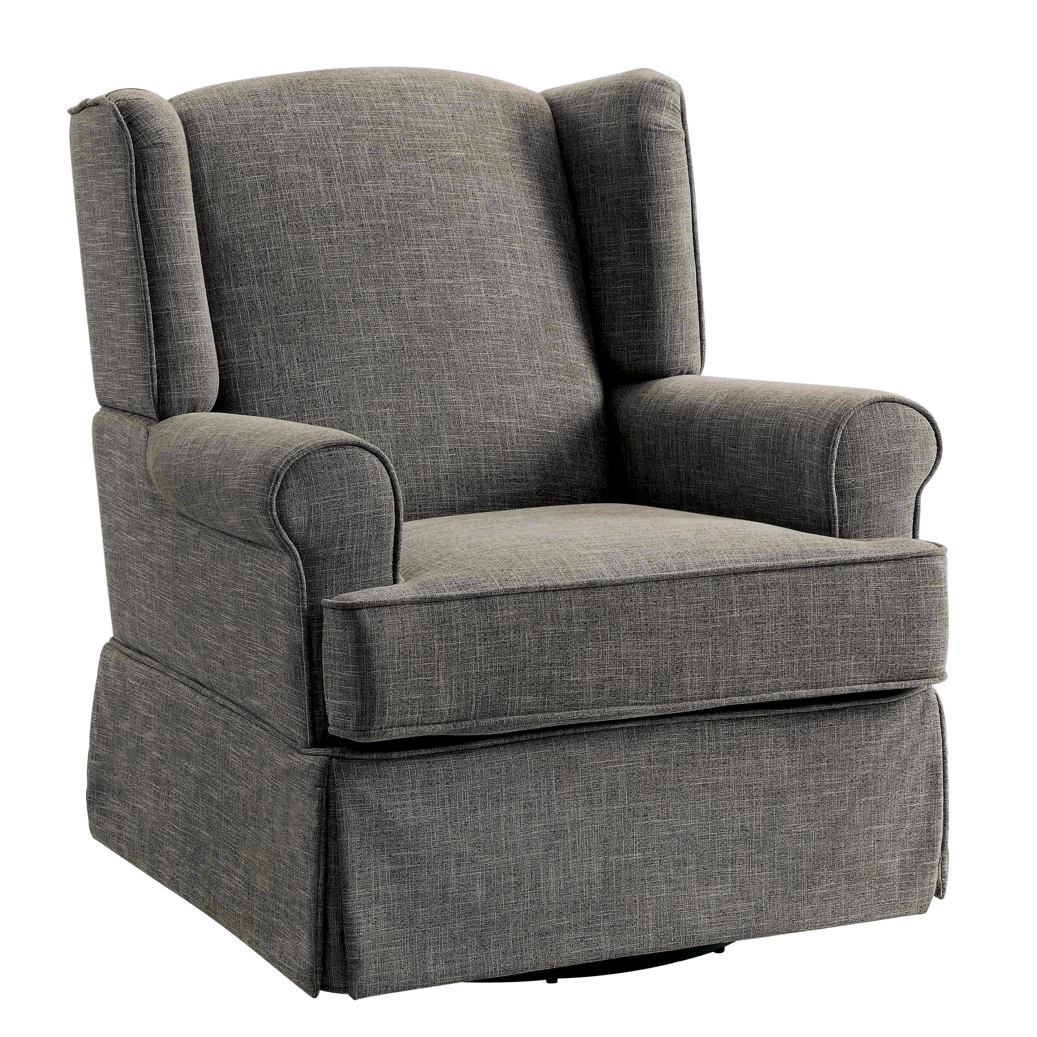 Keal Transitional Fabric Upholstered Skirted Glider Rocker Chair by Furniture of America