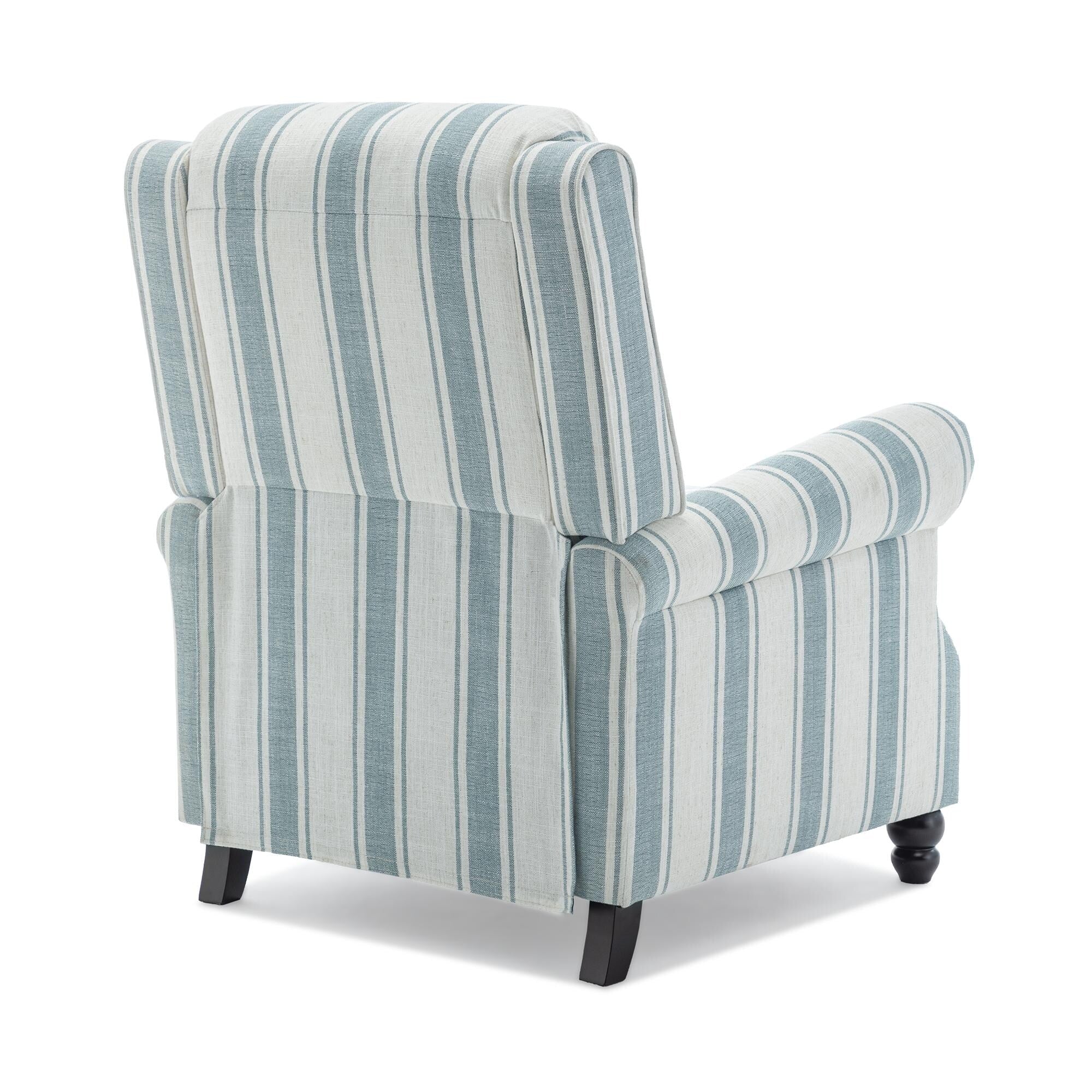 Mid-Century Nailhead Pu Leather Linen Recliner