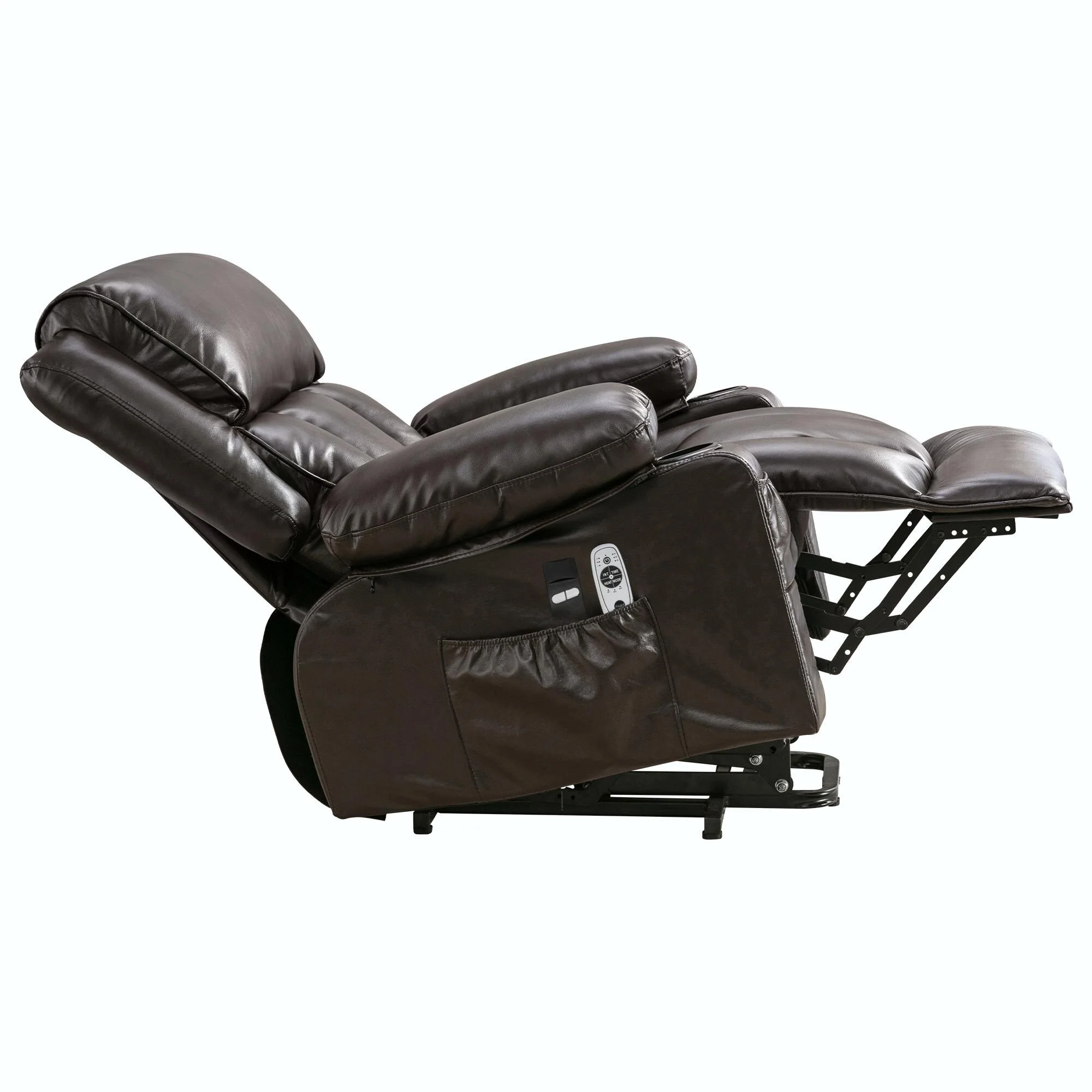 Power Electric Massage Lift Lounge Chair with Heating and Vibration Functions, Fleece Leather with USB