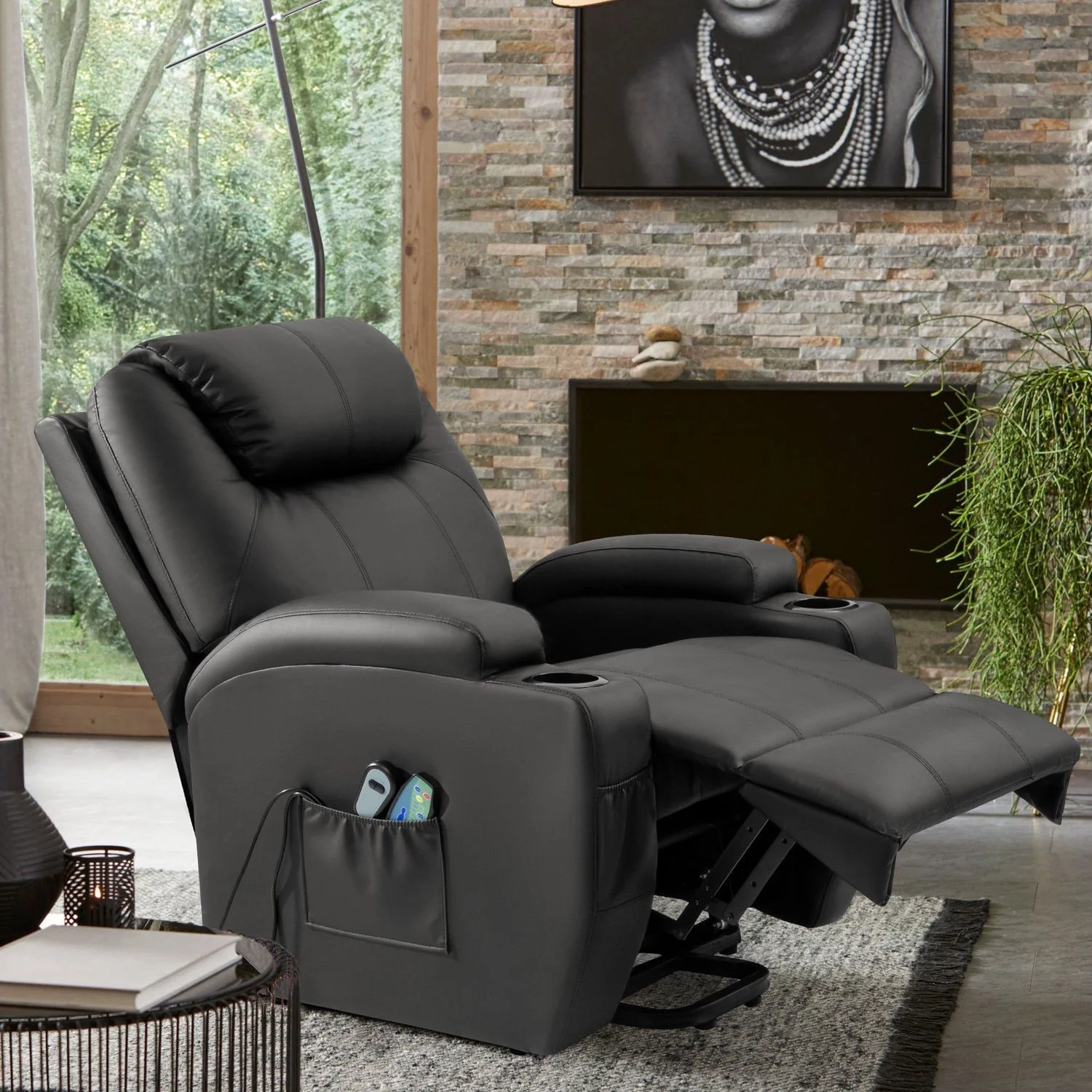 Homall Faux Leather Power Lift Recliner Chair with Massage