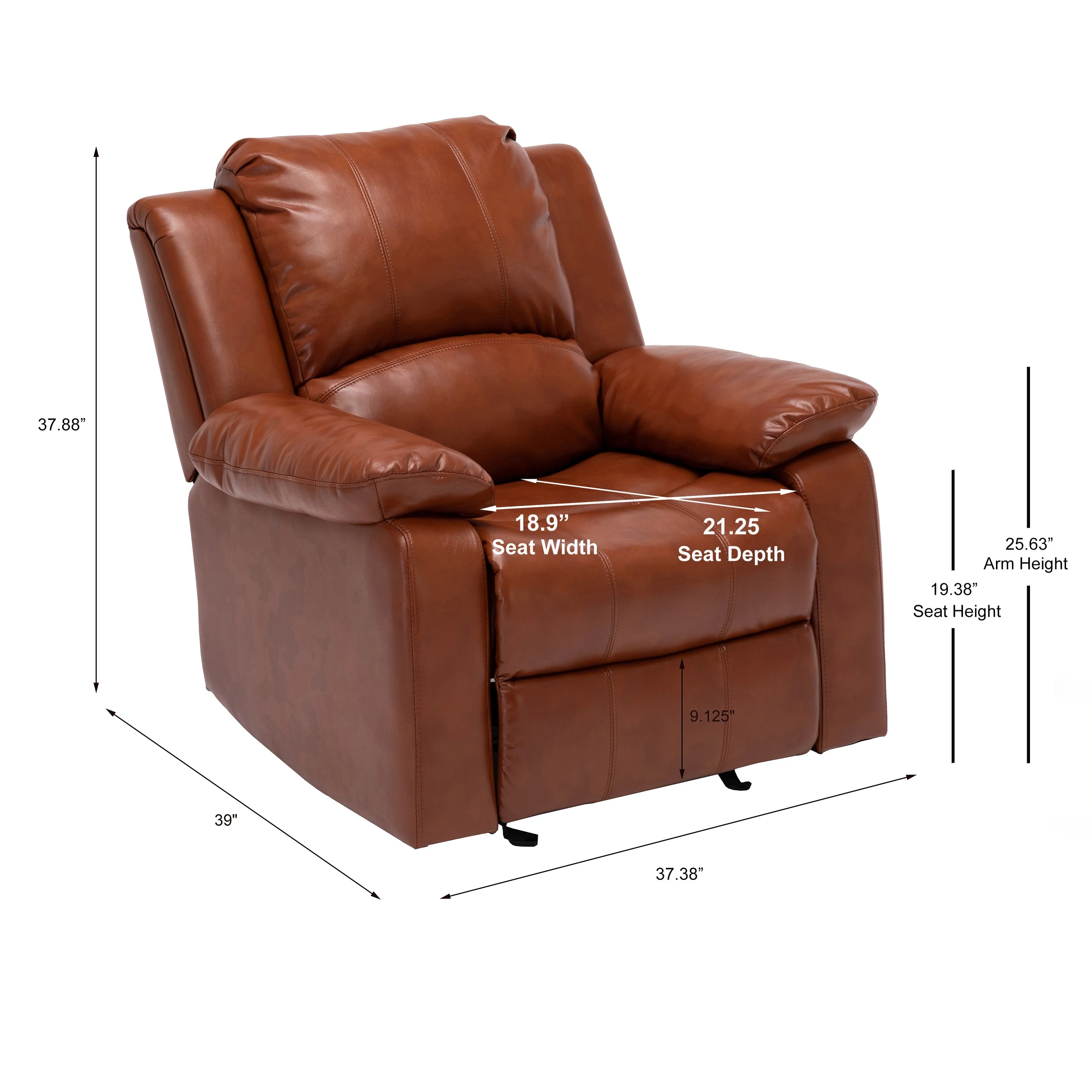 Charleston Leather Gel Glider Rocker Recliner by Greyson Living