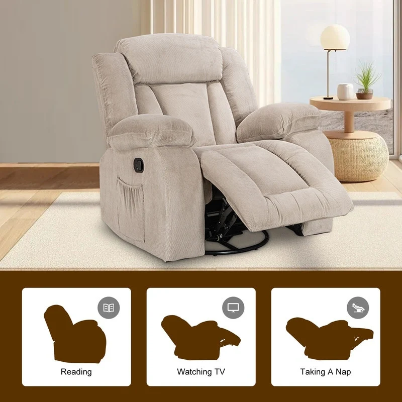 Rocker and Swivel Upholstered Recliner