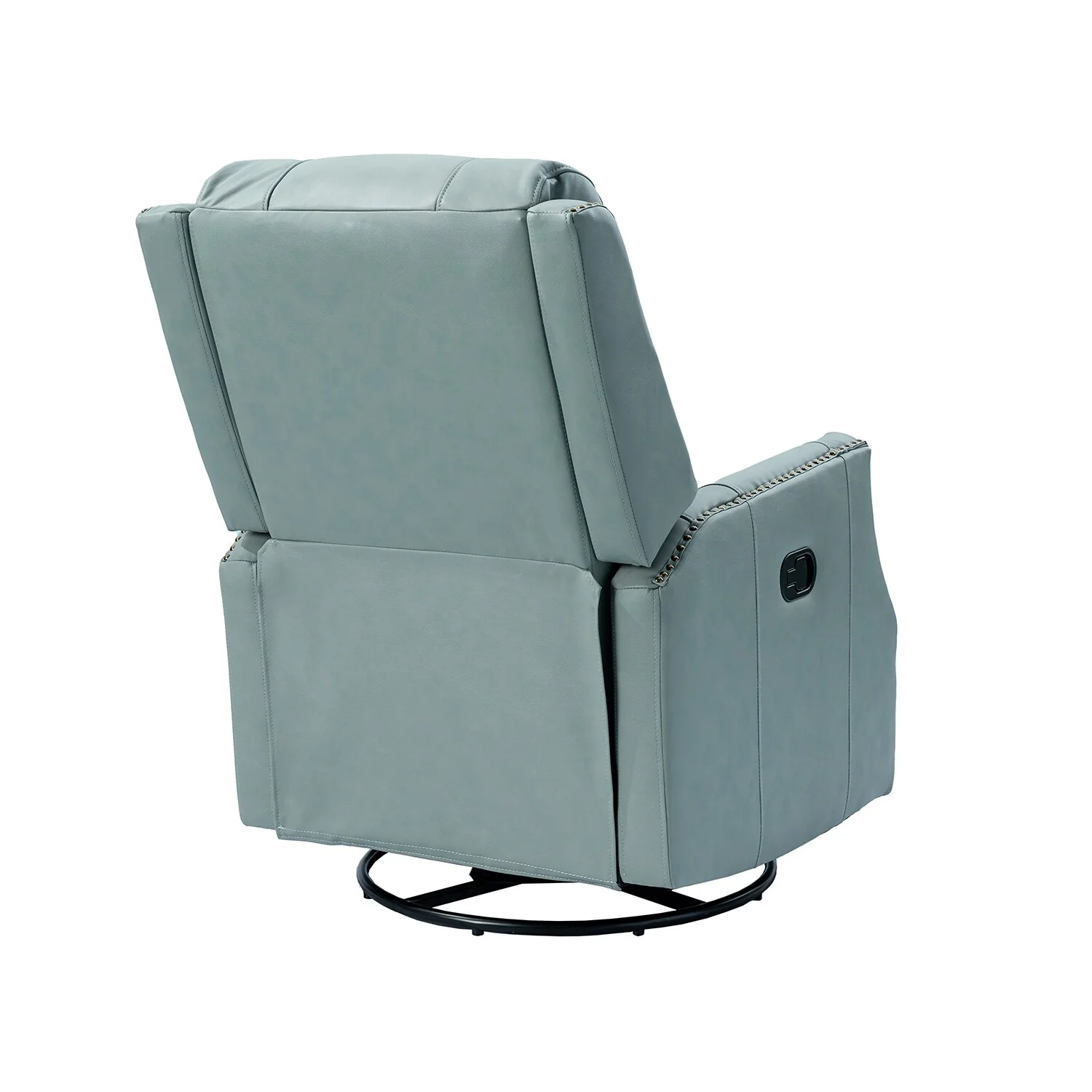 Demeter modern Genuine Leather Swivel Nursery Chair with Nailhead Trims Set of 2 by HULALA HOME