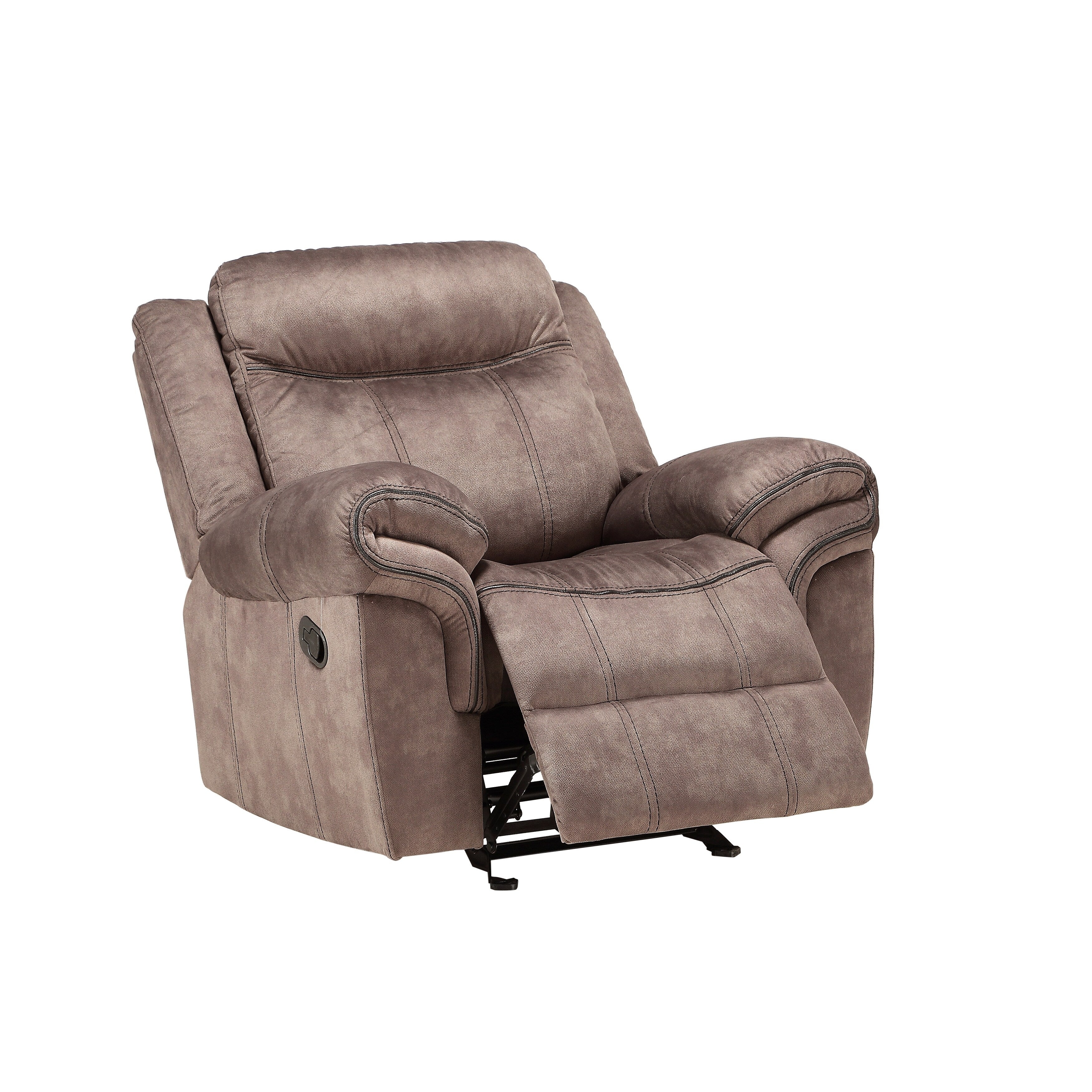 Two Tone Chocolate Velvet Glider Recliner