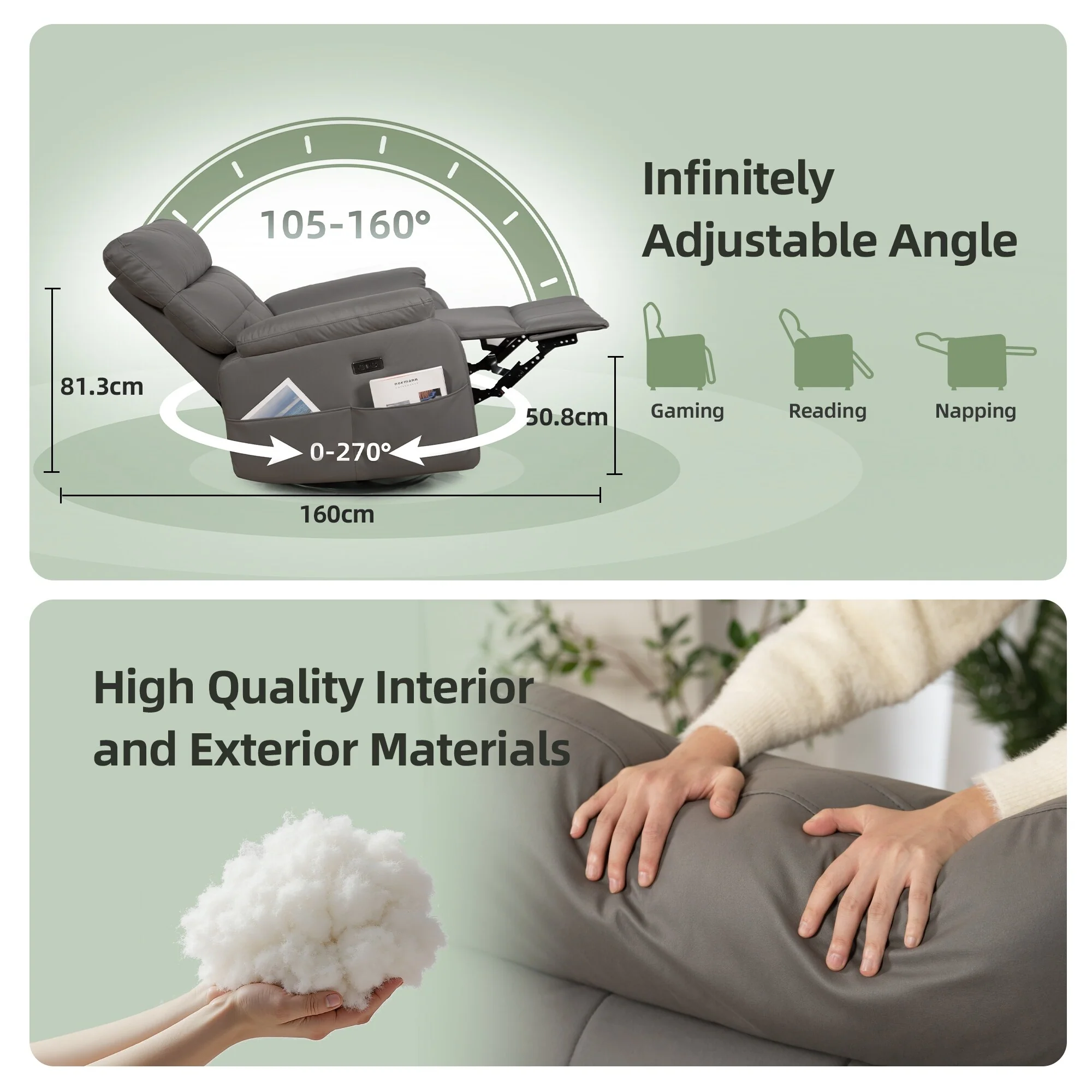 Electric Swivel Rocker Recliner Chair