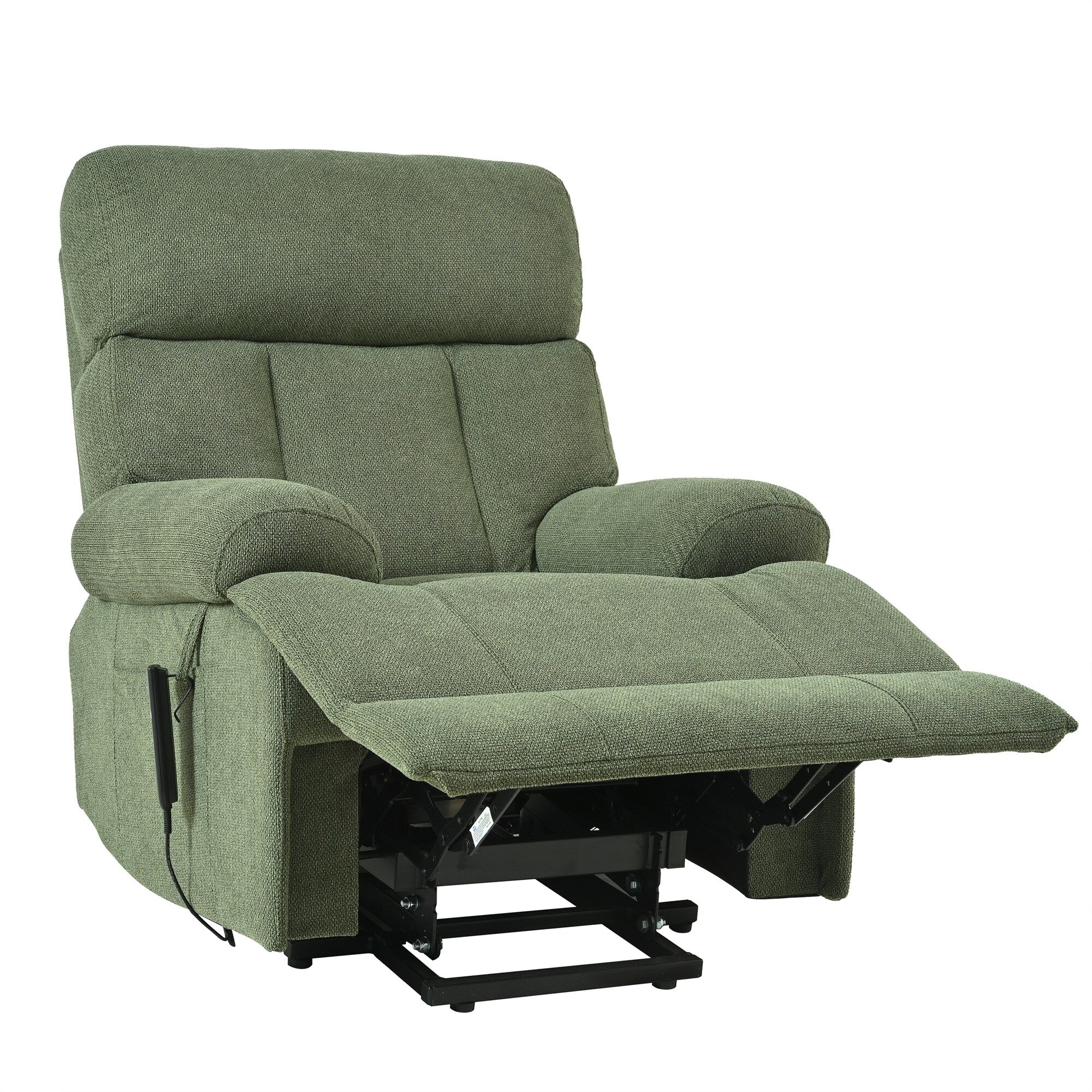 Flannel Power Lift Recliner with Side Pocket
