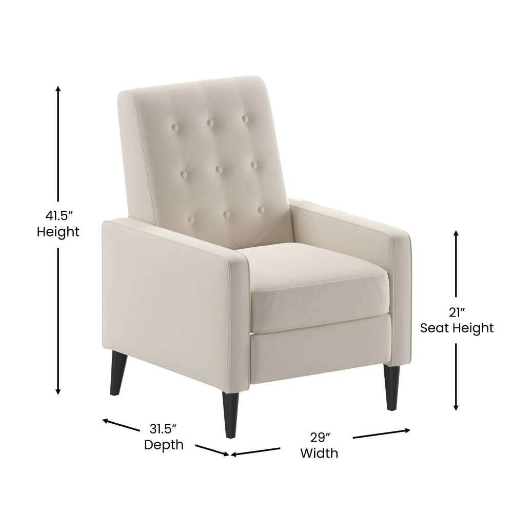Pushback Recliner with Button Tufted Back