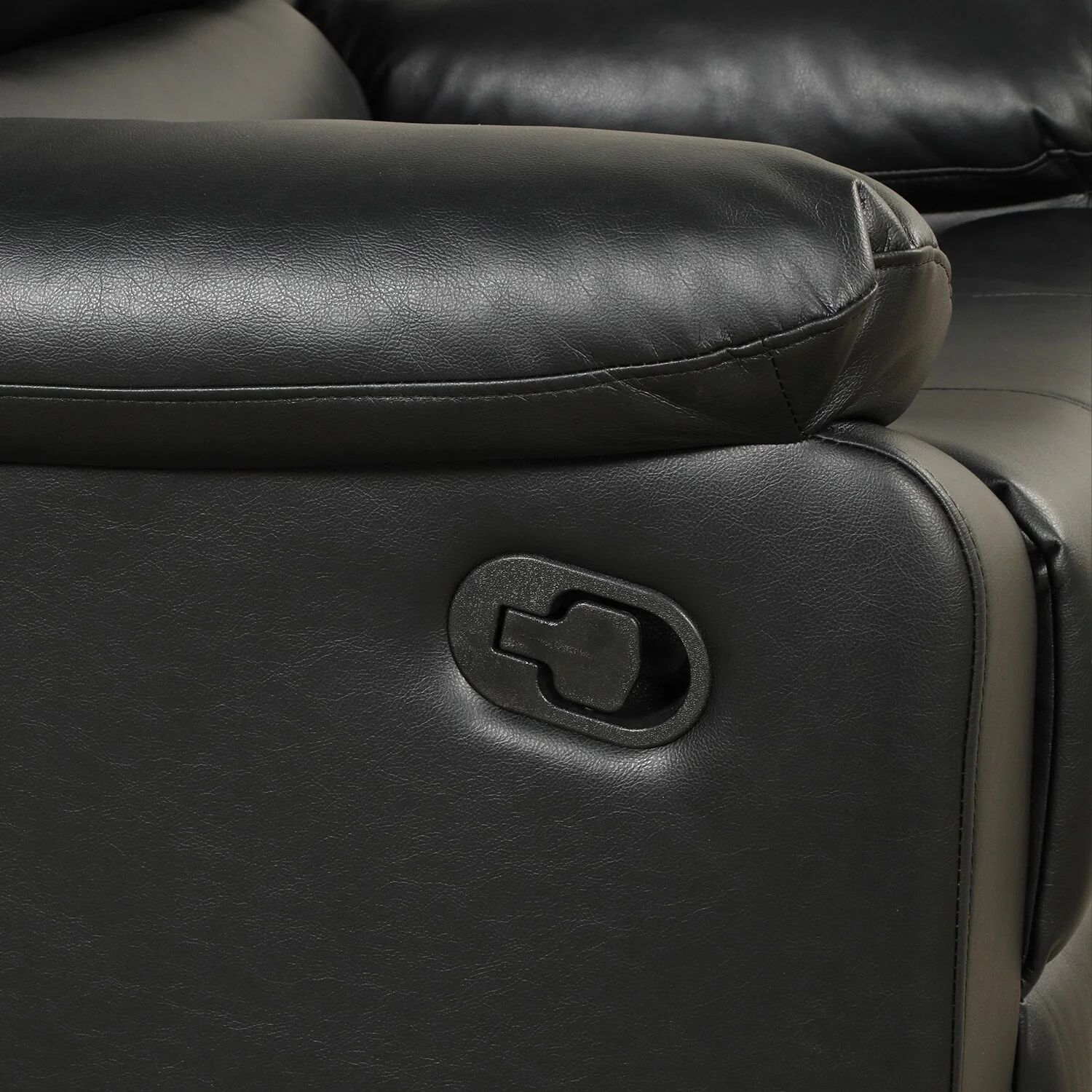 Breathable PU Leather Manual Recliner Chair with Overstuffed Arm and Back