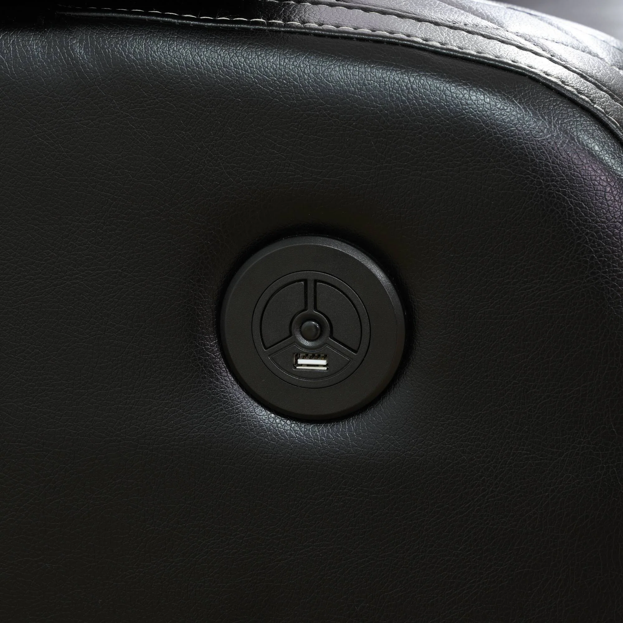 Modern Breathing Leather Recliner Chair with Ambient Lighting and USB-Powered LED