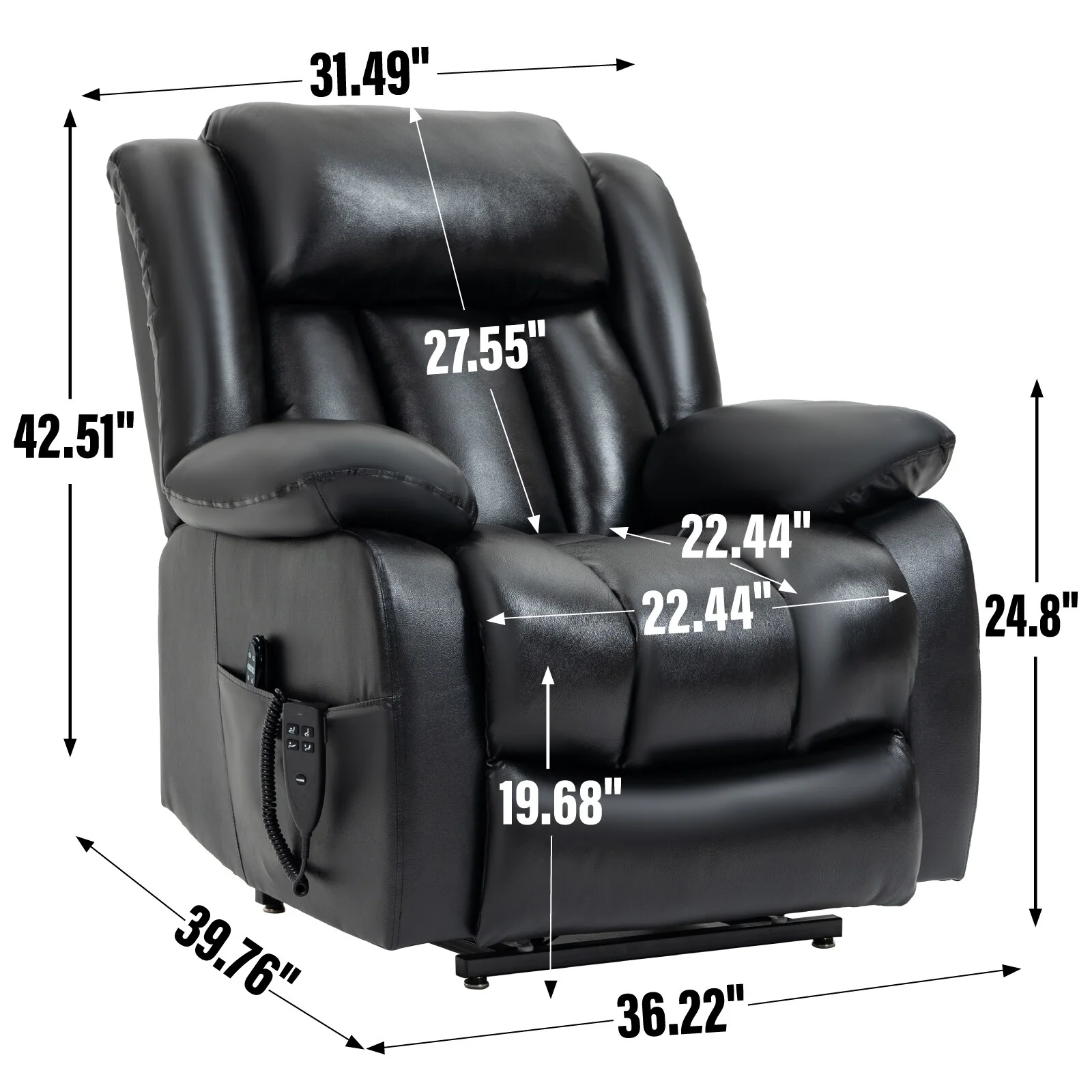 Power Lift Recliner Chair with 8-Point Vibration Massage