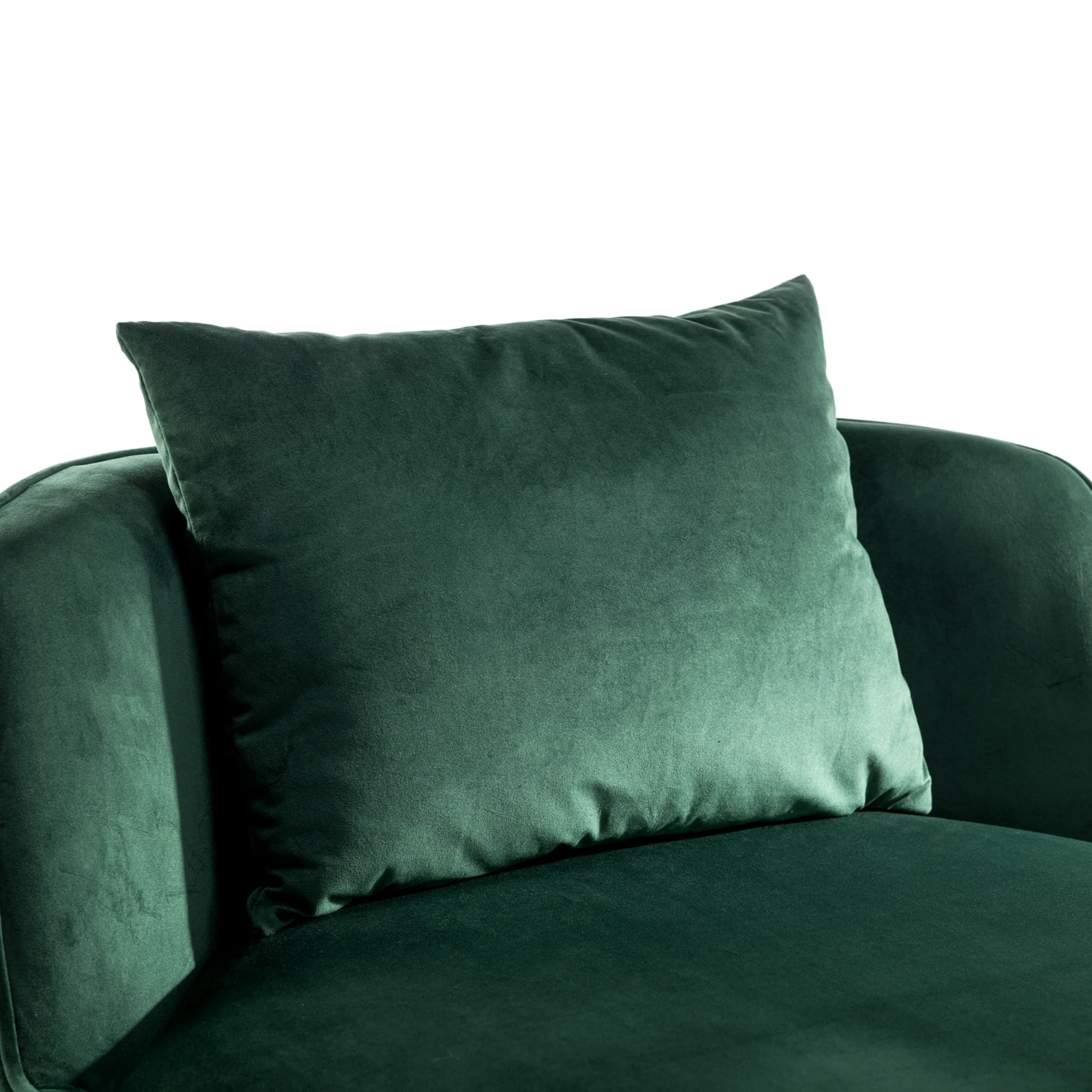 Velvet 360�� Swivel Accent Chair with Seat Cushion, Upholstered Barrel Chair with Stainless Steel Base Living Room Chair