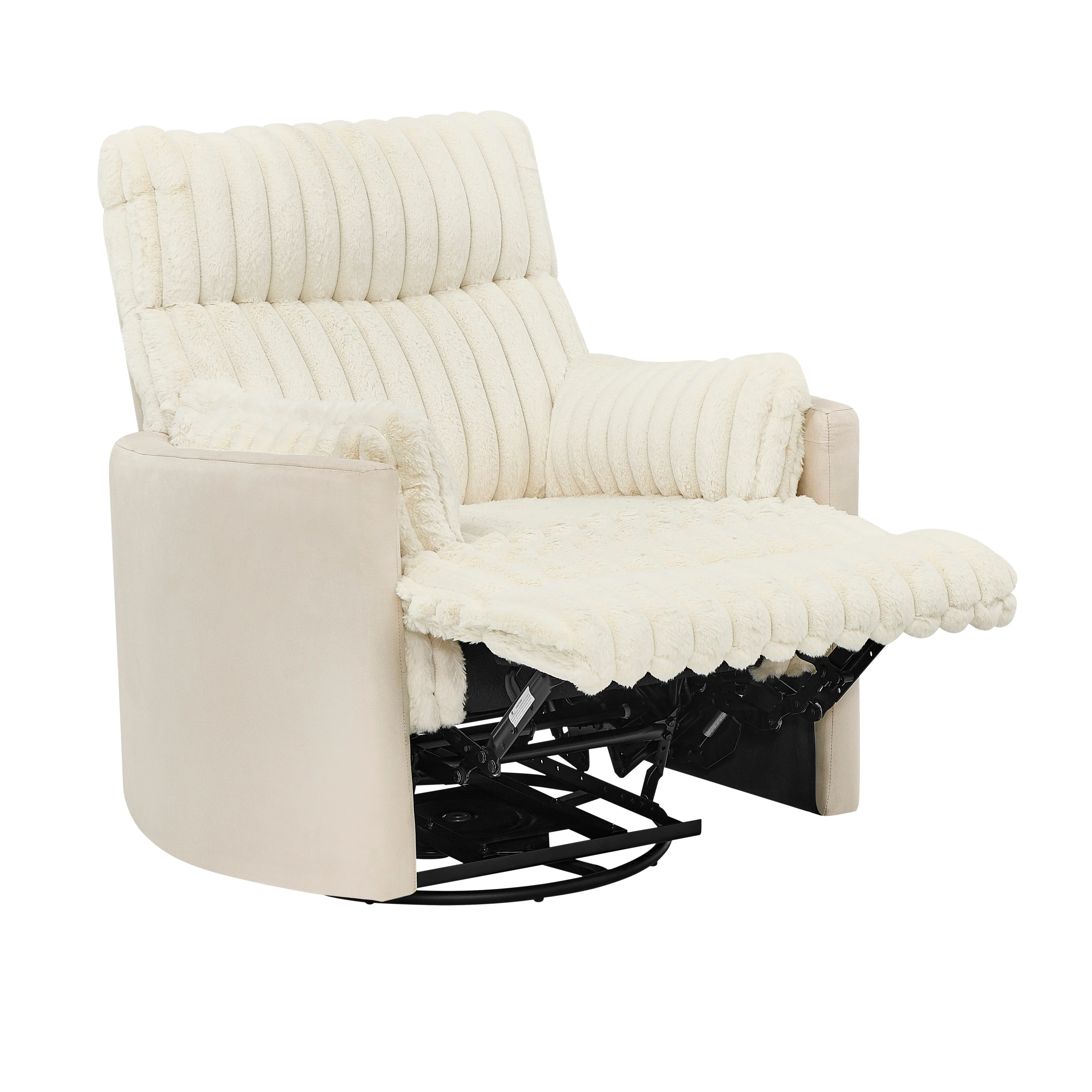 Swivel Recliner Chair with 360�� Rotation, Manual Recline & Plush Arms