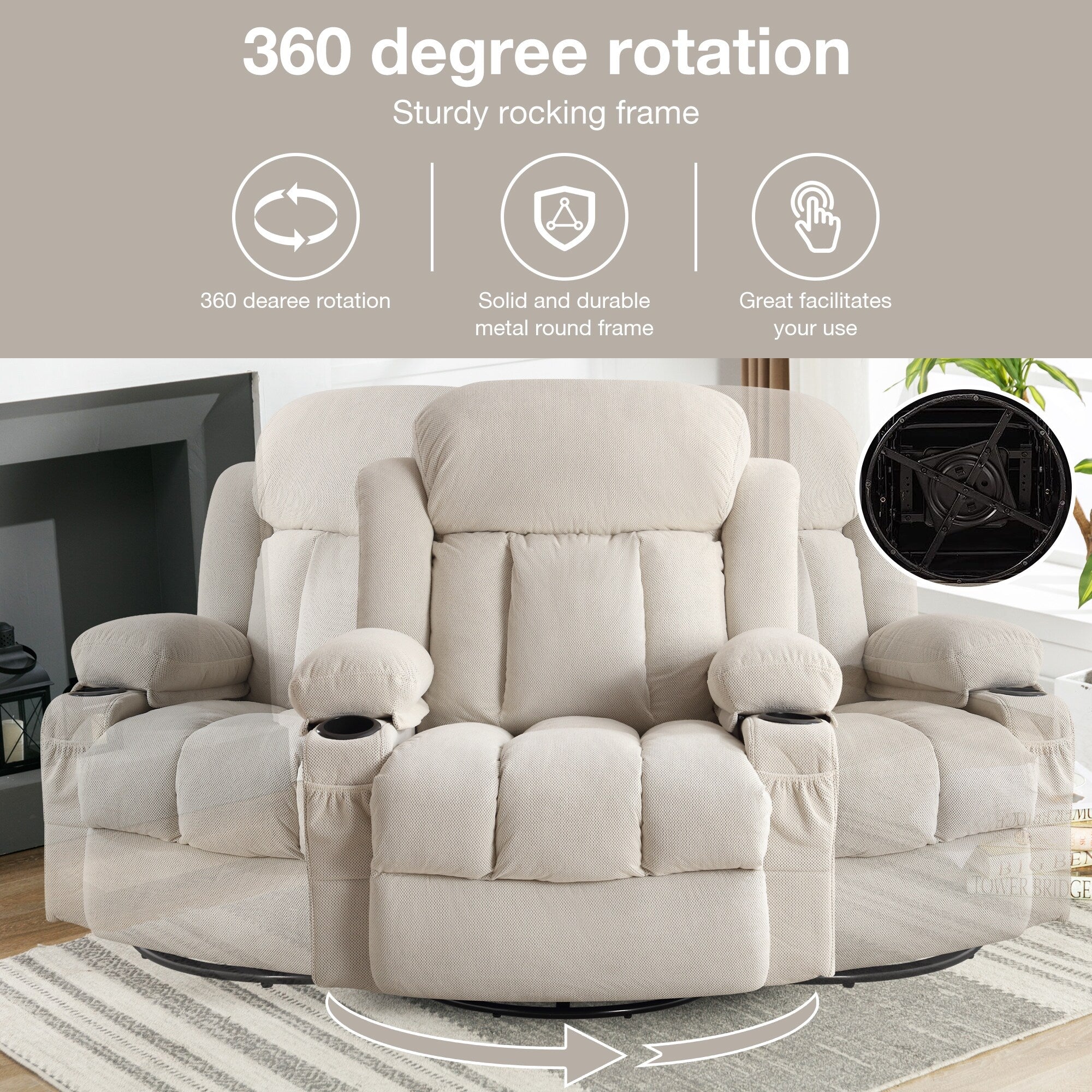 Swinging lounge chair massage heated sofa