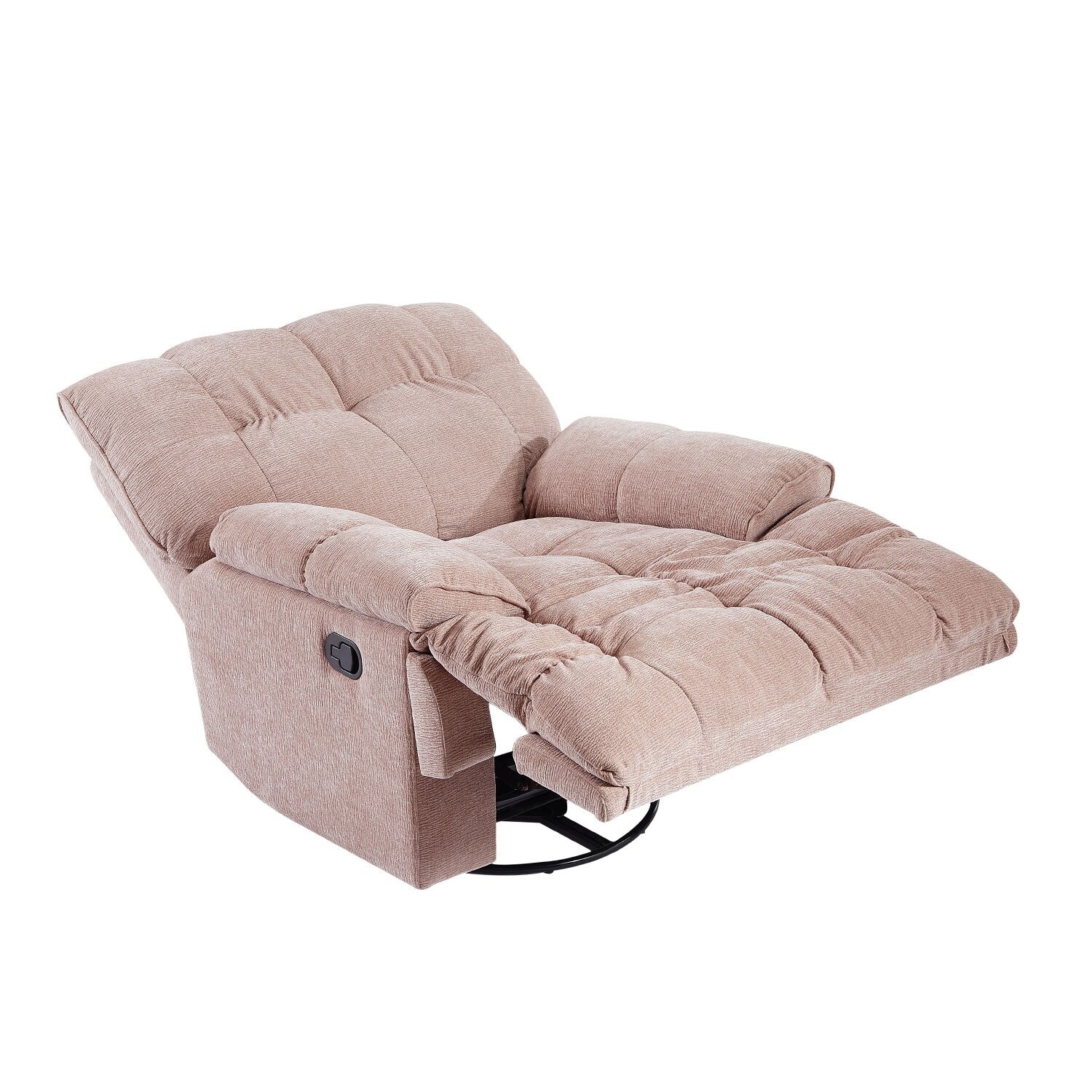 Ergonomic Glider 360 Degree Swivel Recliner Chair with Overstuffed Manual Rocking Recliner and Footrest