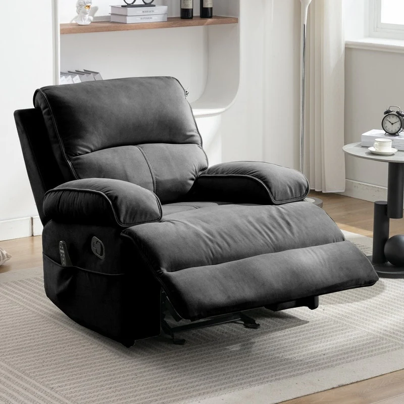 Mixoy Reclining Sofa Chair,Baby Velour Fabric Lazy Sofa Lift Oversized Massage Chair with Heat Vibration Function
