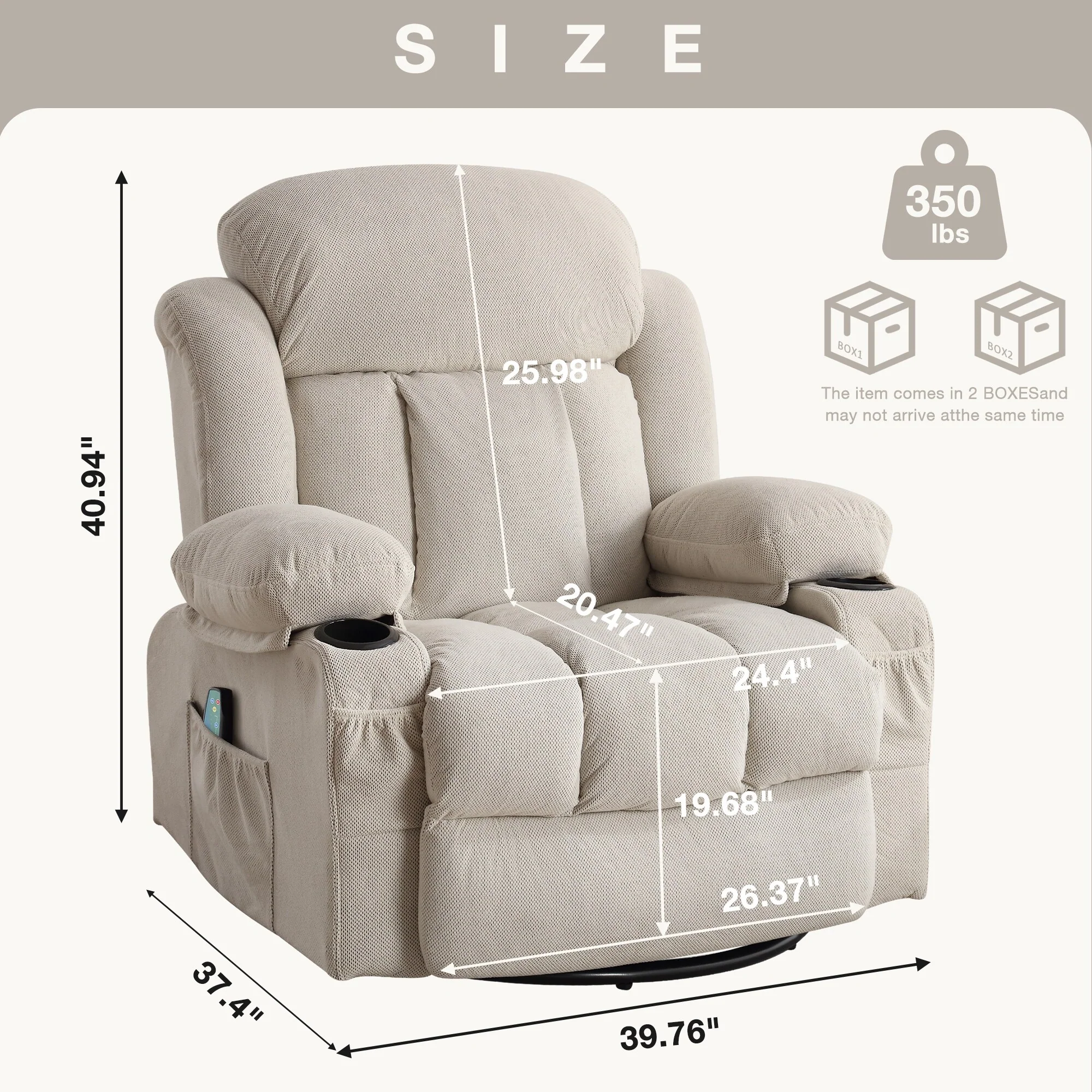 Swinging lounge chair massage heated sofa