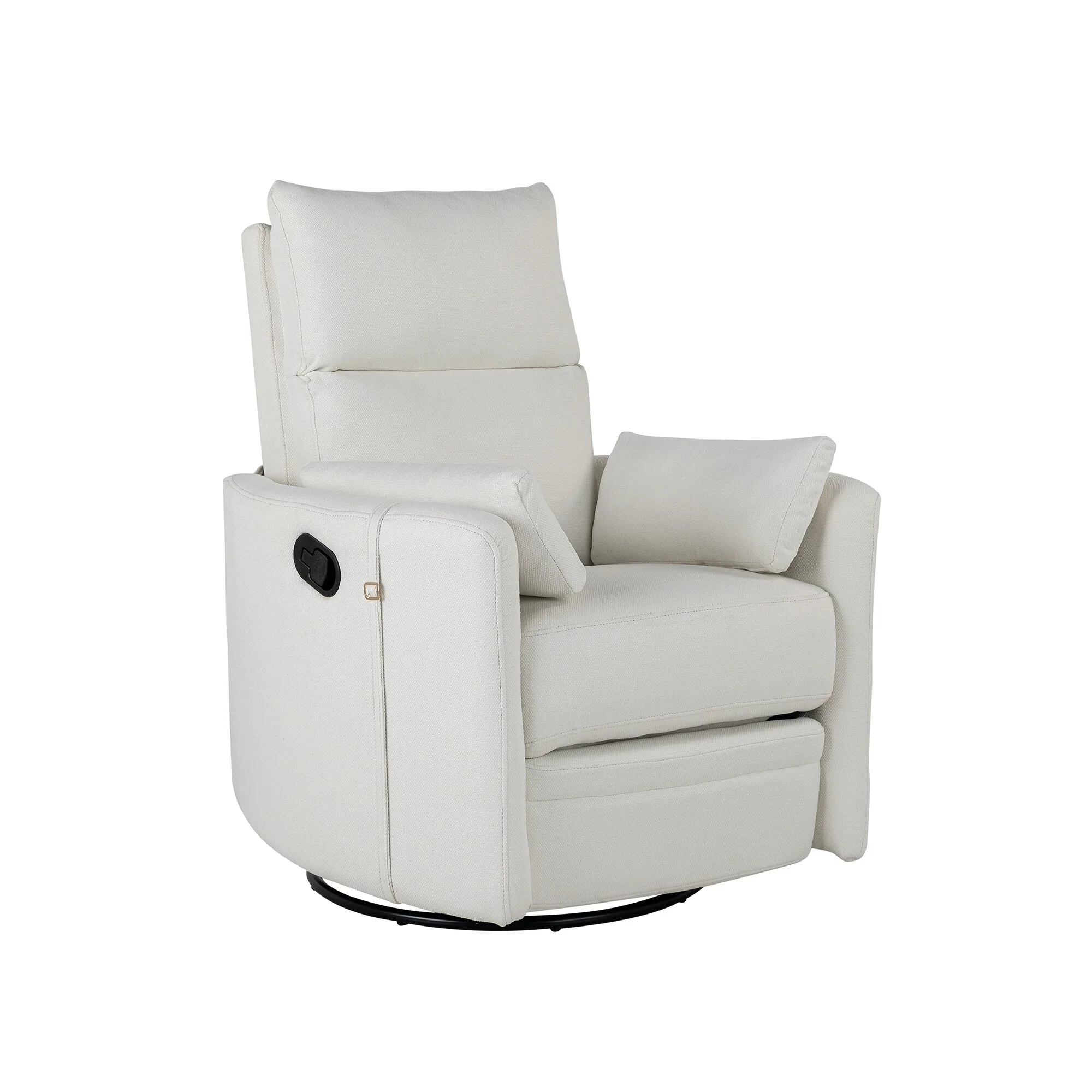 Upholstered Swivel Recliner Manual Rocker