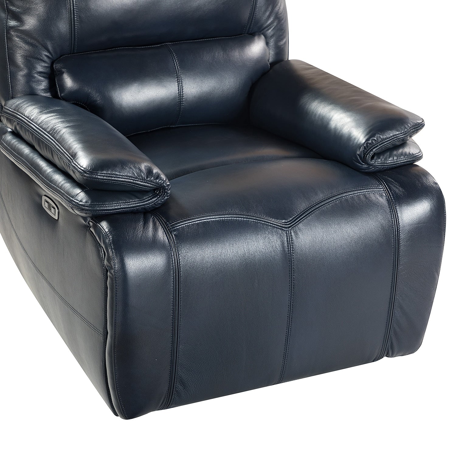 Clara Genuine Leather Power Recliner with Cushion Padded, Set of 2