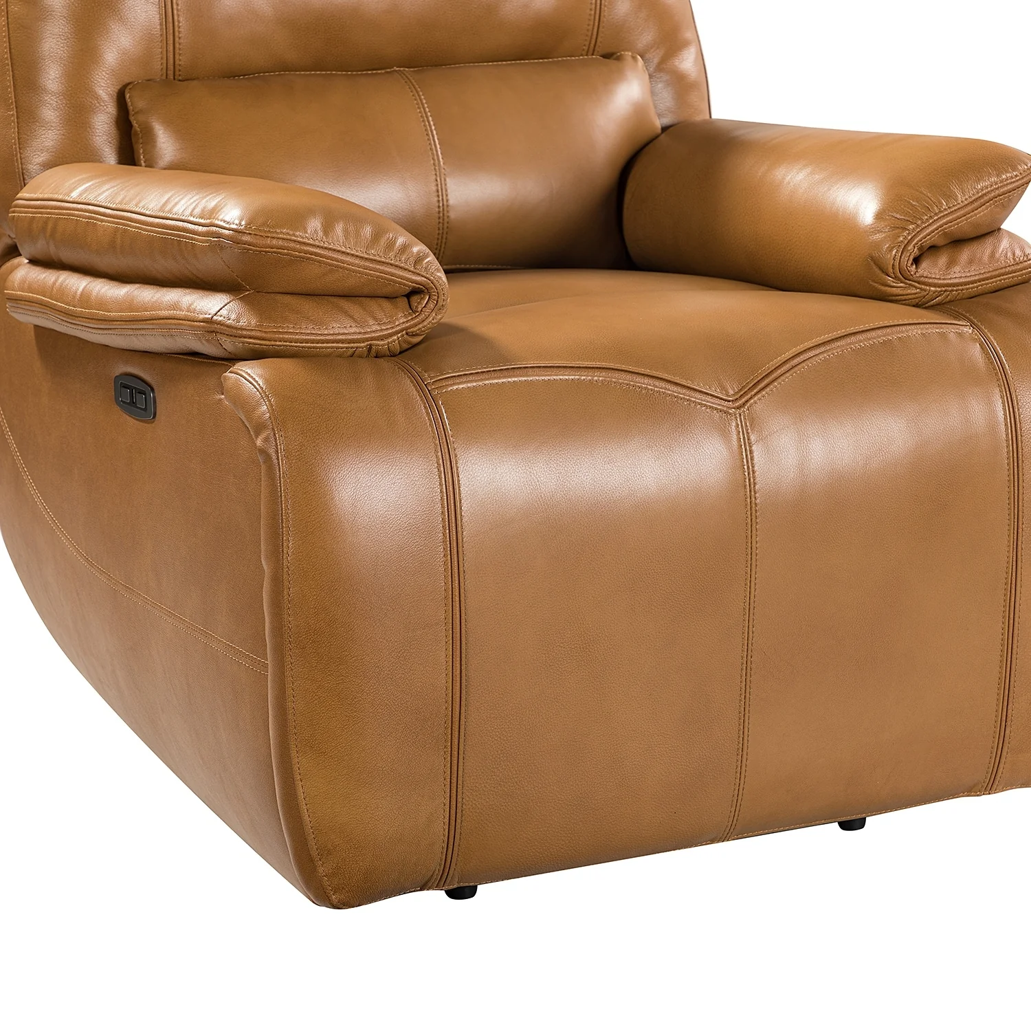 Clara Genuine Leather Power Recliner with Cushion Padded, Set of 2