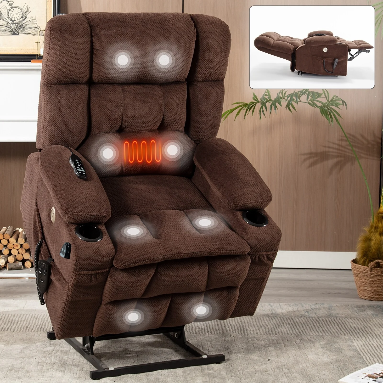 Chenille Power Lift Recliner Chair