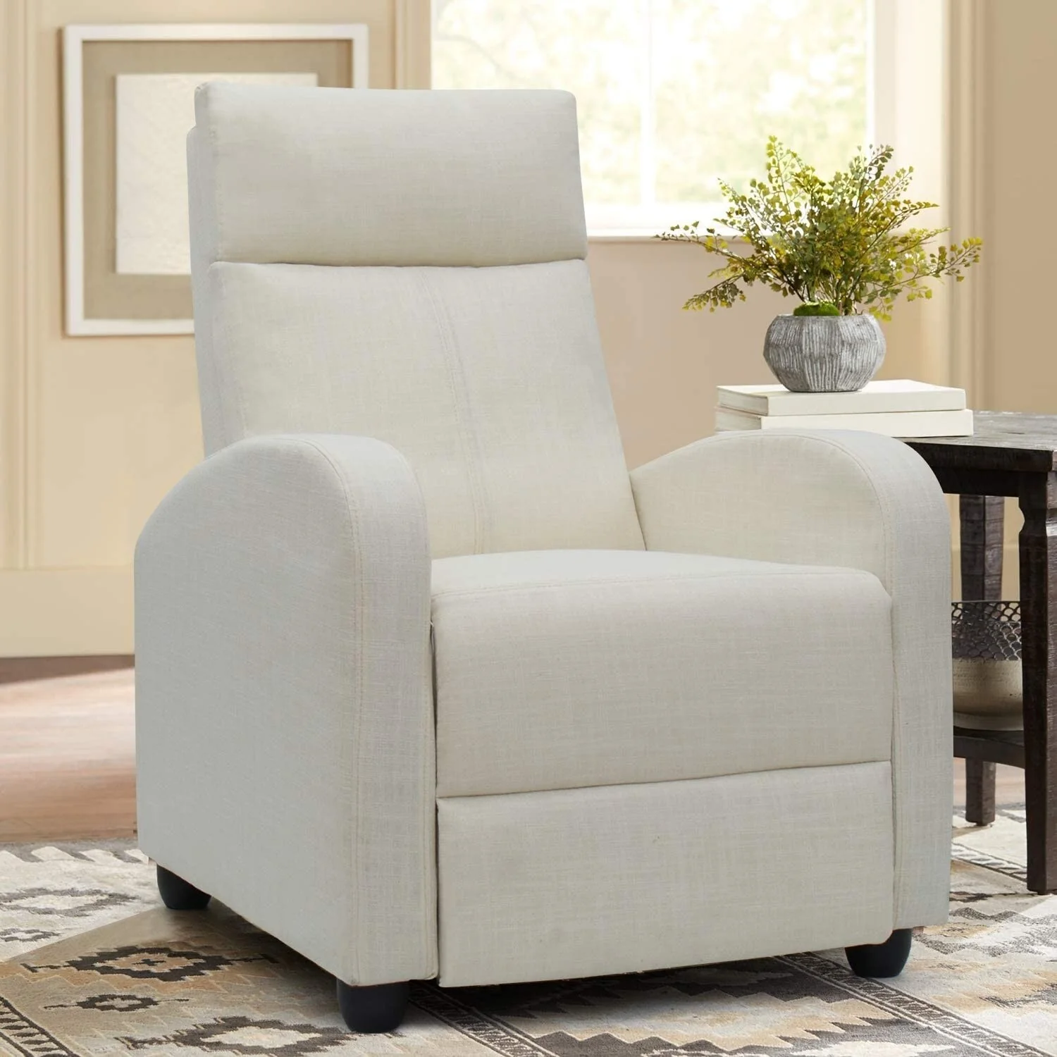 Furniwell Fabric Single Sofa Recliner with Padded Seat