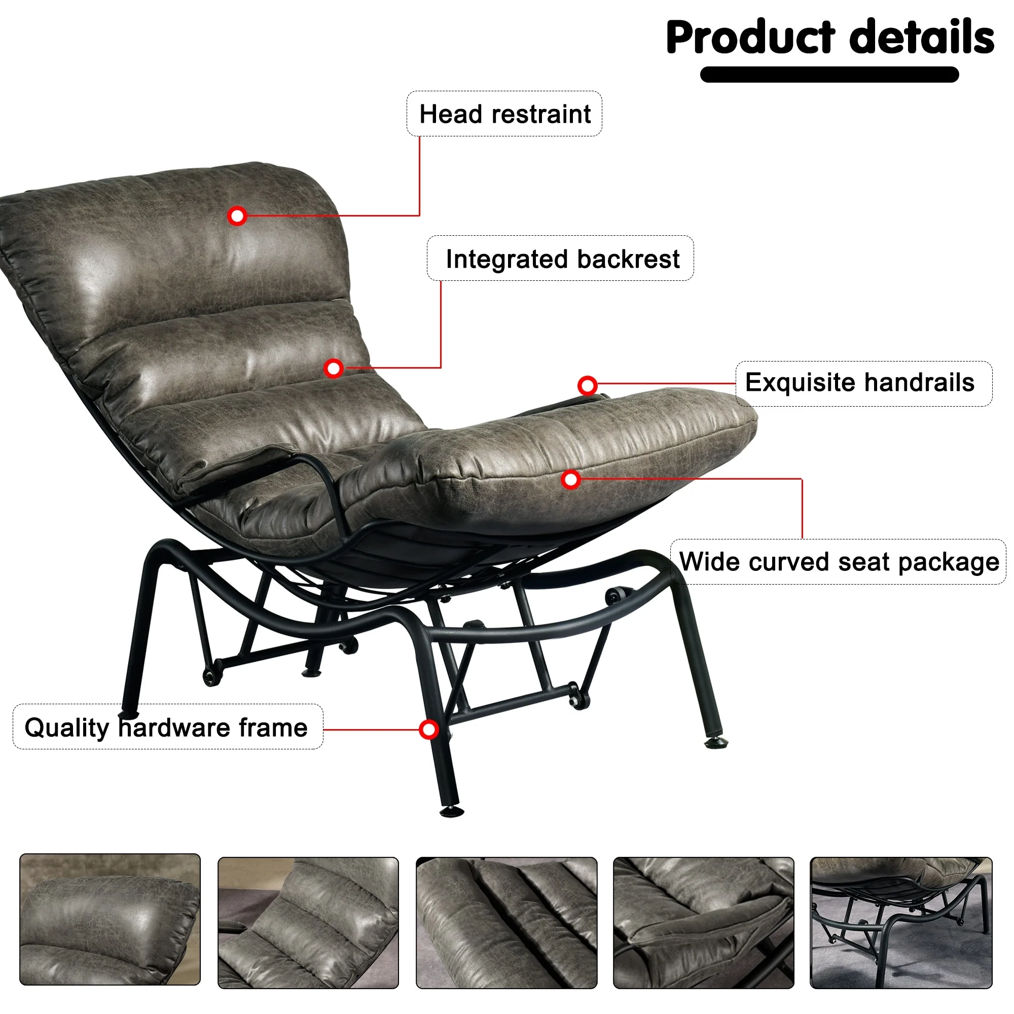 OVIOS Living Room Accent Chair Rocking Recliner Chair with Ottoman