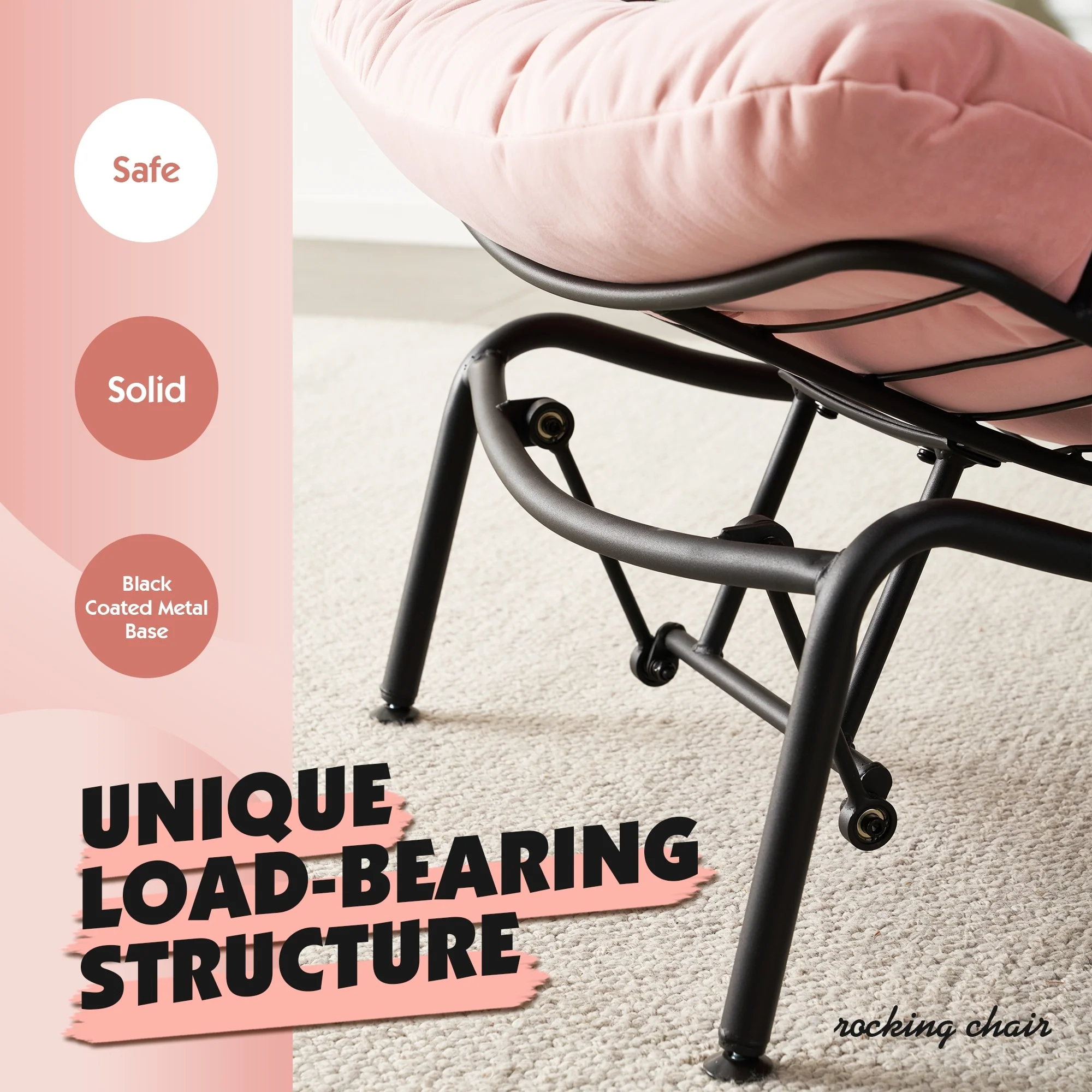 OVIOS Living Room Accent Chair Rocking Recliner Chair with Ottoman