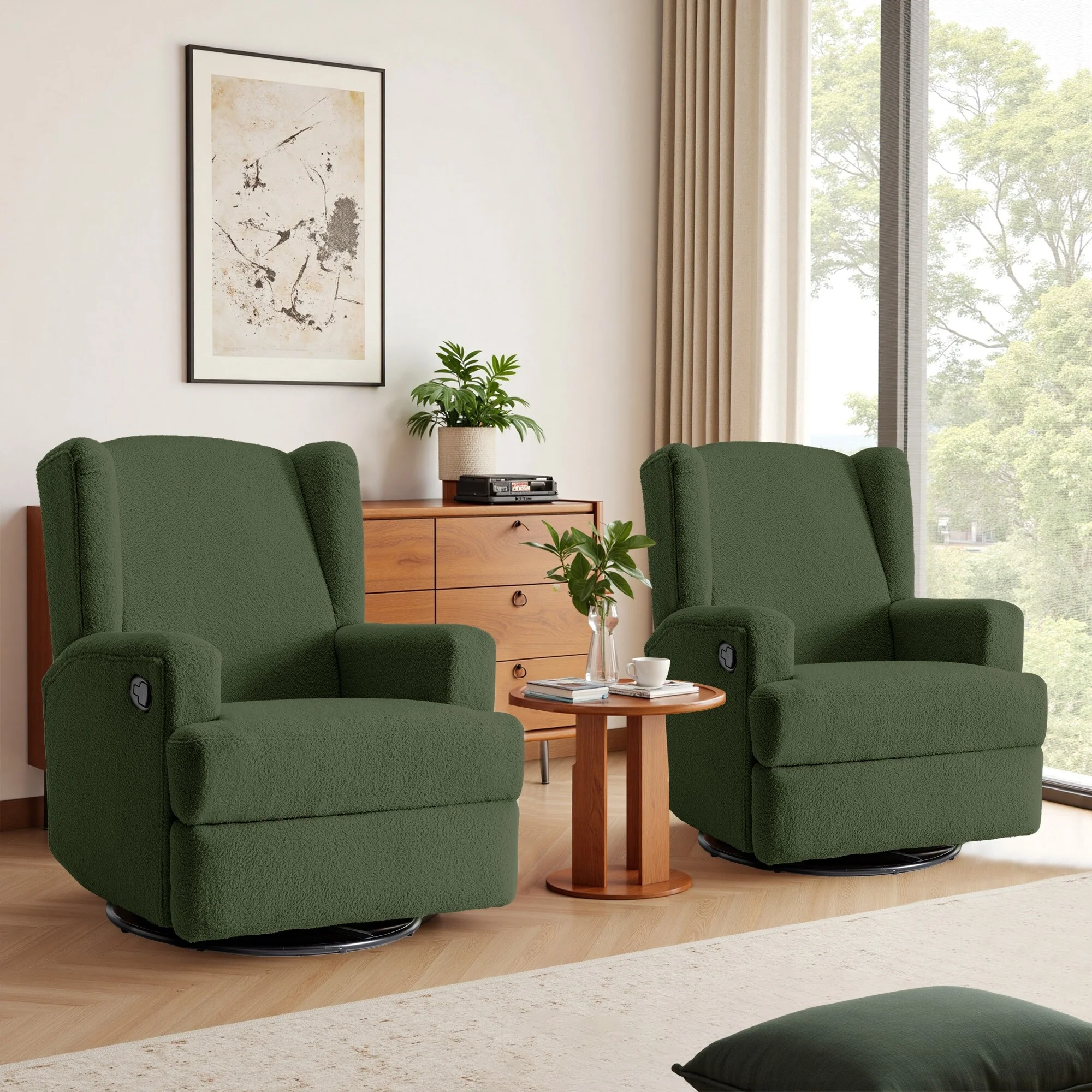 Swivel Glider Rocker Nursery Recliner Chair set of 2