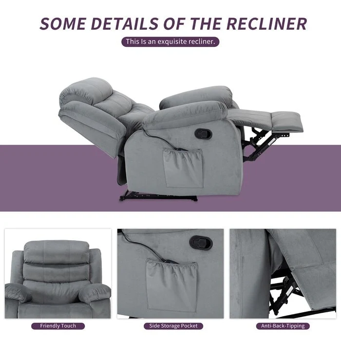 Cushioned Massage Chair with Heating Function